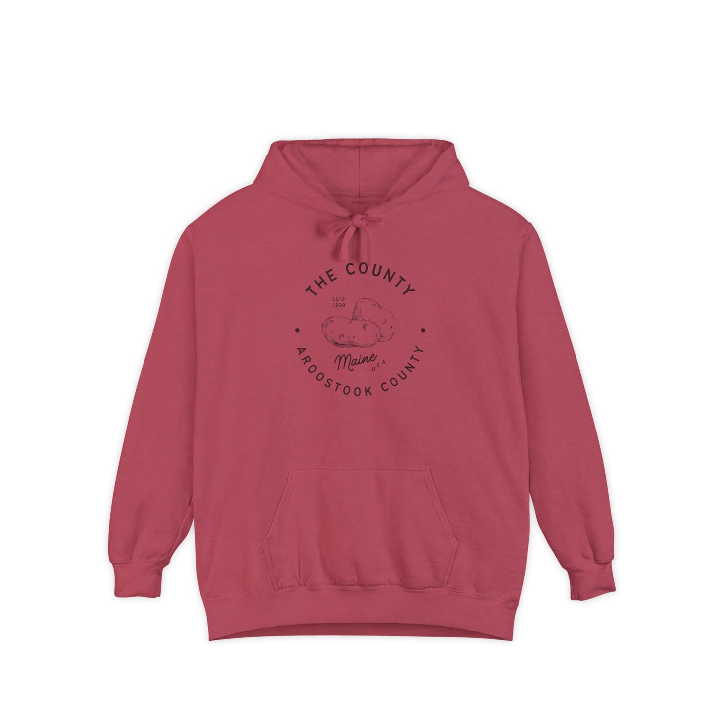 Aroostook County Maine Potato Country Hoodie - Comfort Colors Unisex Garment-Dyed Sweatshirt