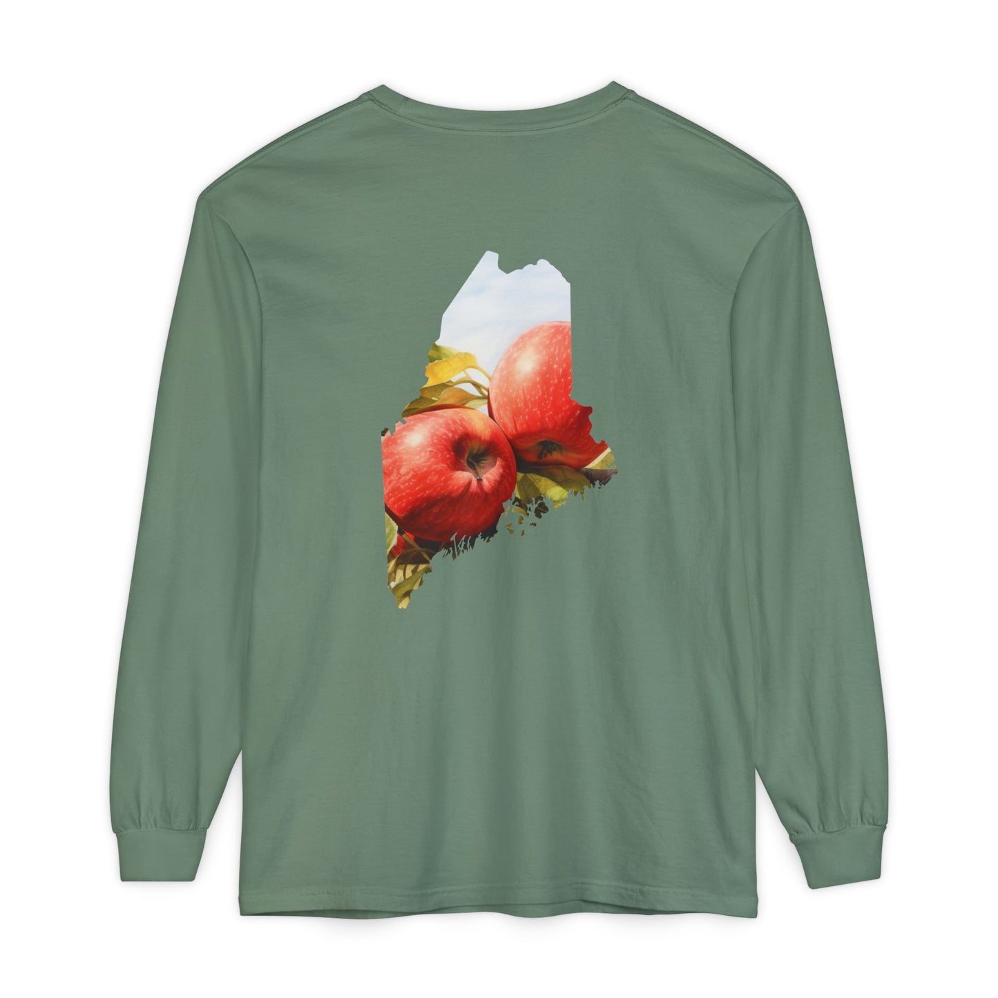 Maine State Apples 100% Cotton Long Sleeve T-Shirt