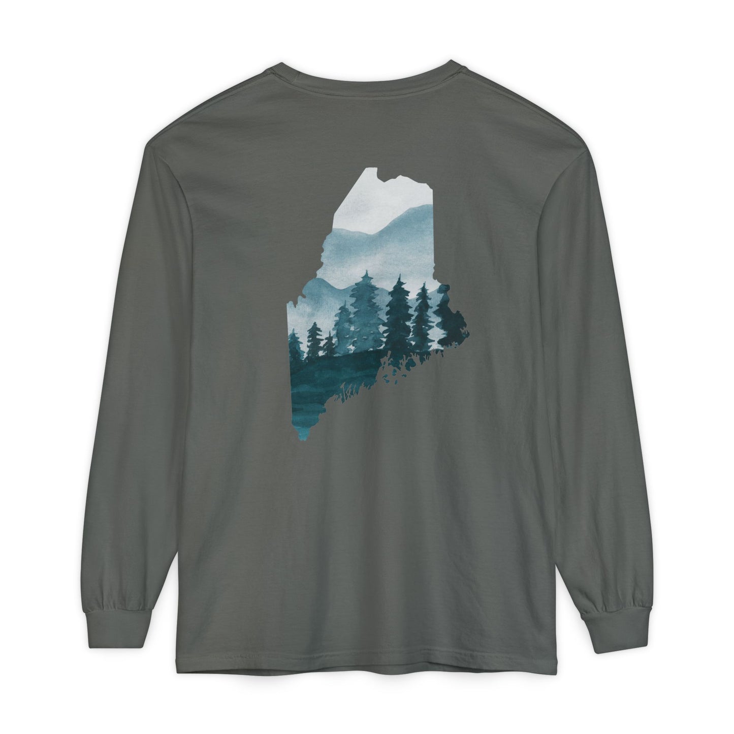 Evergreen Maine State 100% Long Sleeve T-Shirt