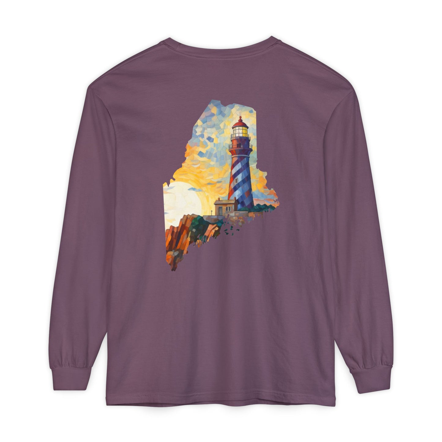 Lighthouse Maine State Collection 100% Cotton Long Sleeve T-Shirt