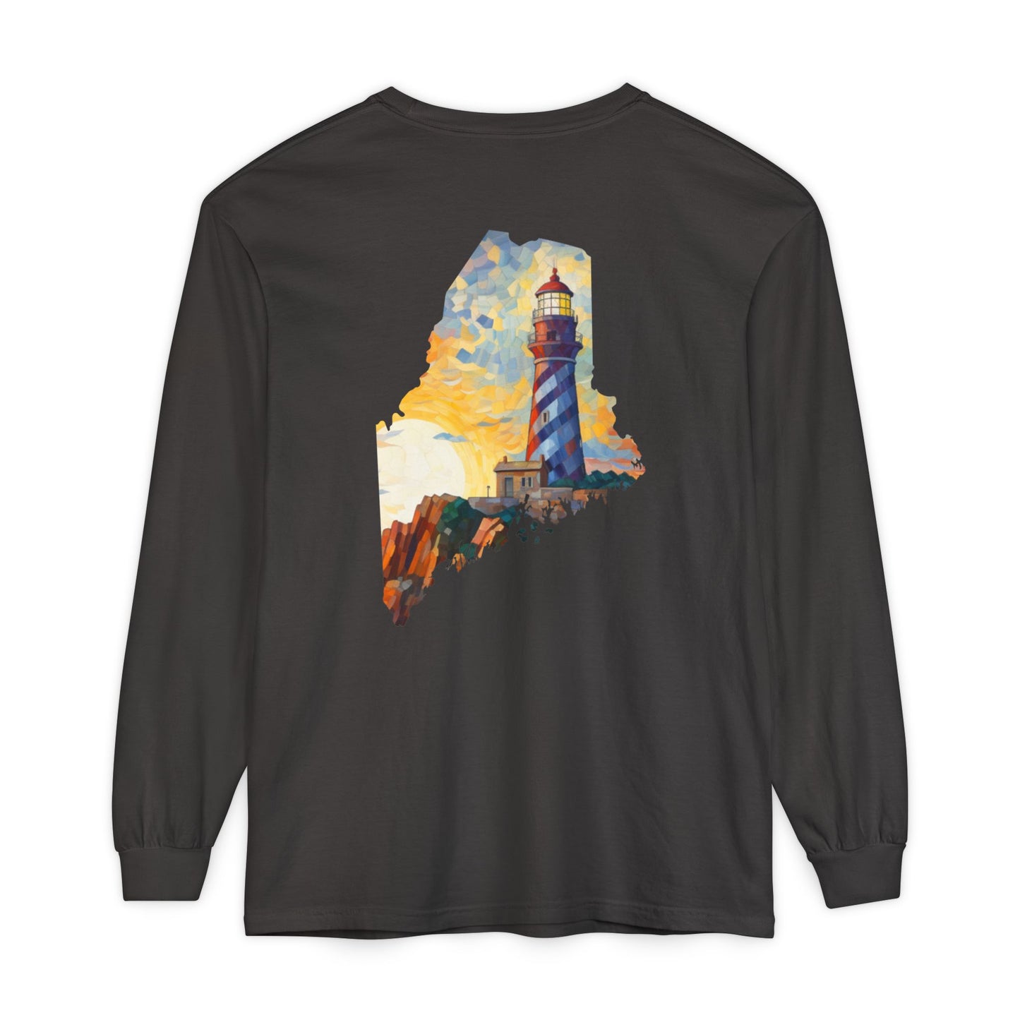 Lighthouse Maine State Collection 100% Cotton Long Sleeve T-Shirt