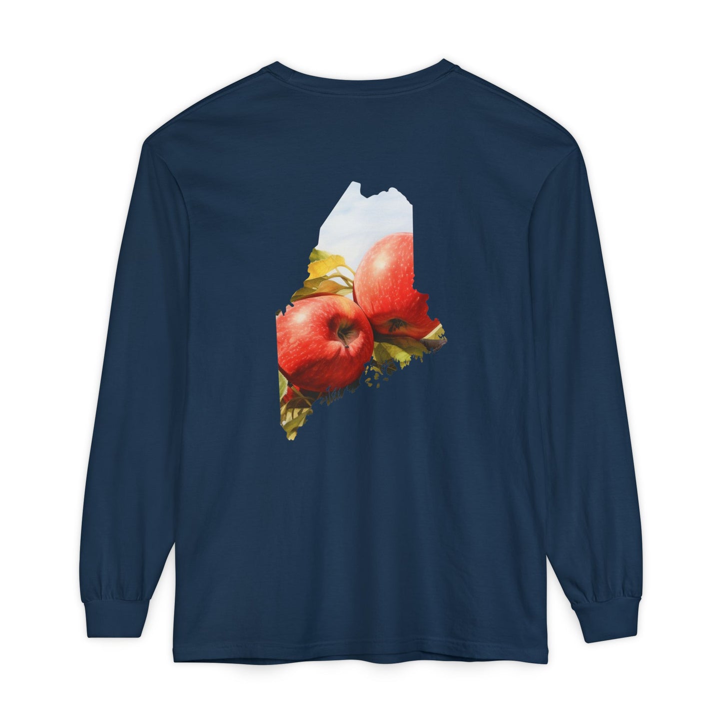 Maine State Apples 100% Cotton Long Sleeve T-Shirt