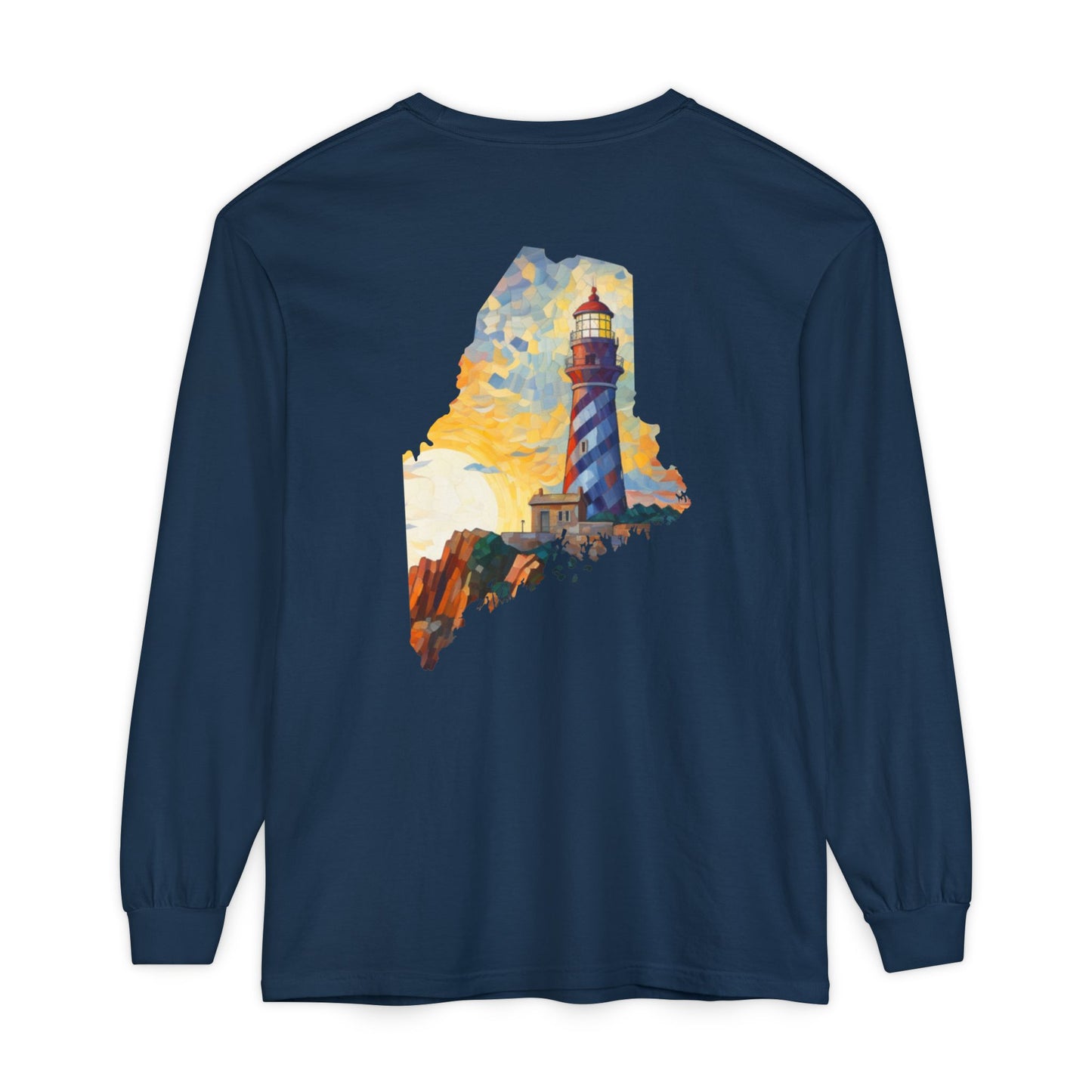 Lighthouse Maine State Collection 100% Cotton Long Sleeve T-Shirt