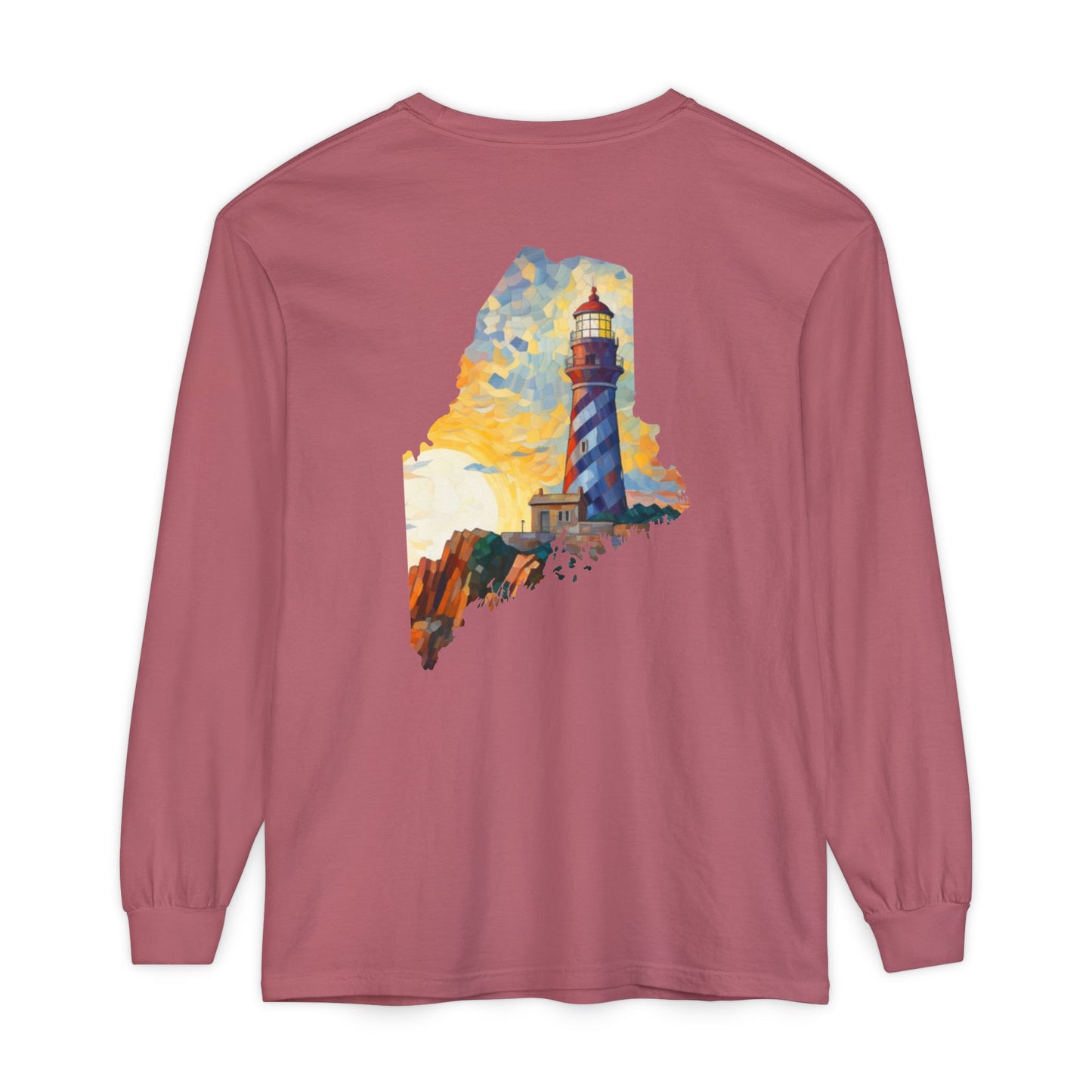 Lighthouse Maine State Collection 100% Cotton Long Sleeve T-Shirt
