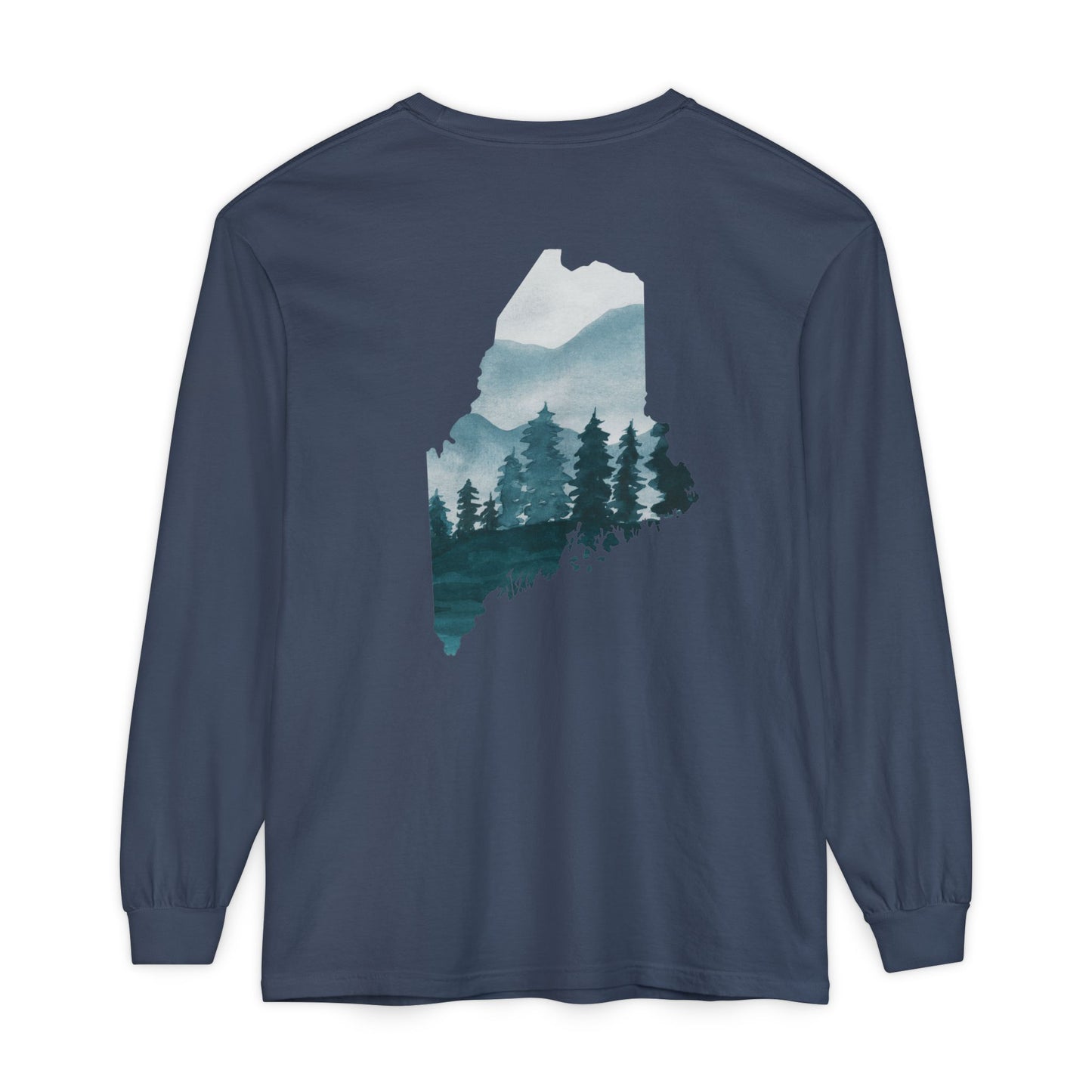 Evergreen Maine State 100% Long Sleeve T-Shirt