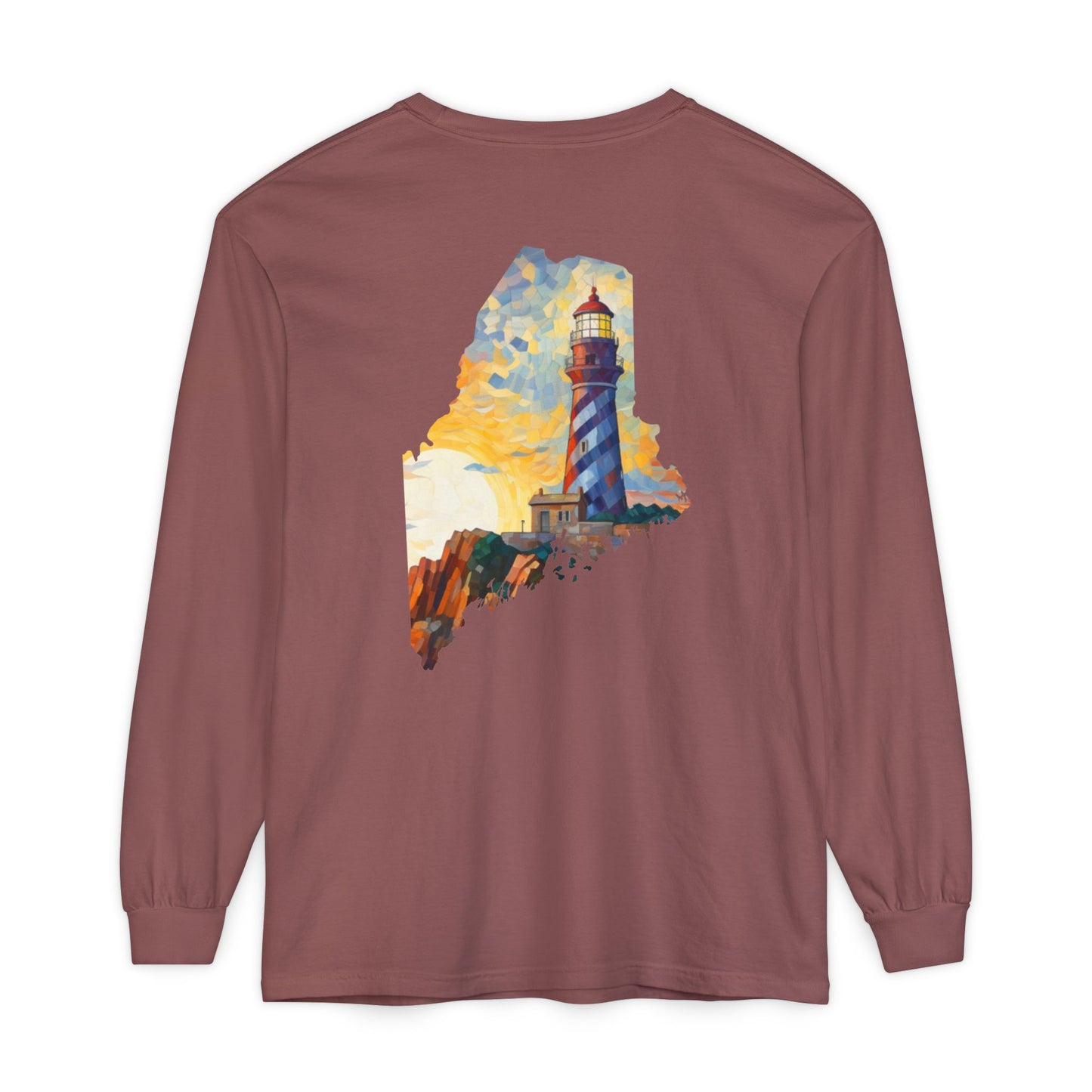 Lighthouse Maine State Collection 100% Cotton Long Sleeve T-Shirt