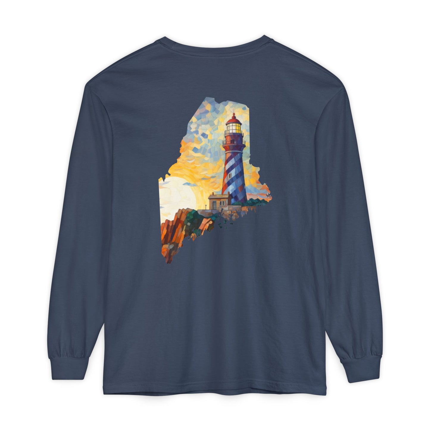 Lighthouse Maine State Collection 100% Cotton Long Sleeve T-Shirt
