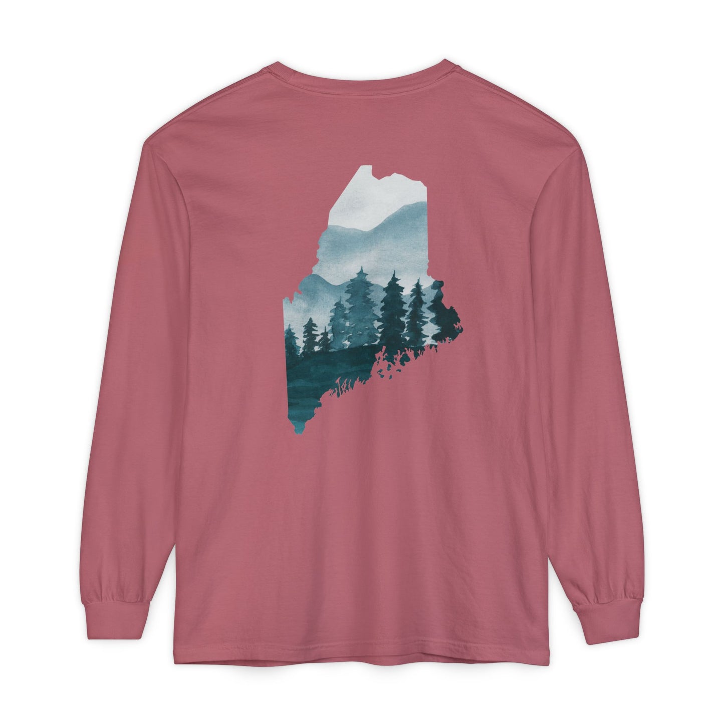 Evergreen Maine State 100% Long Sleeve T-Shirt