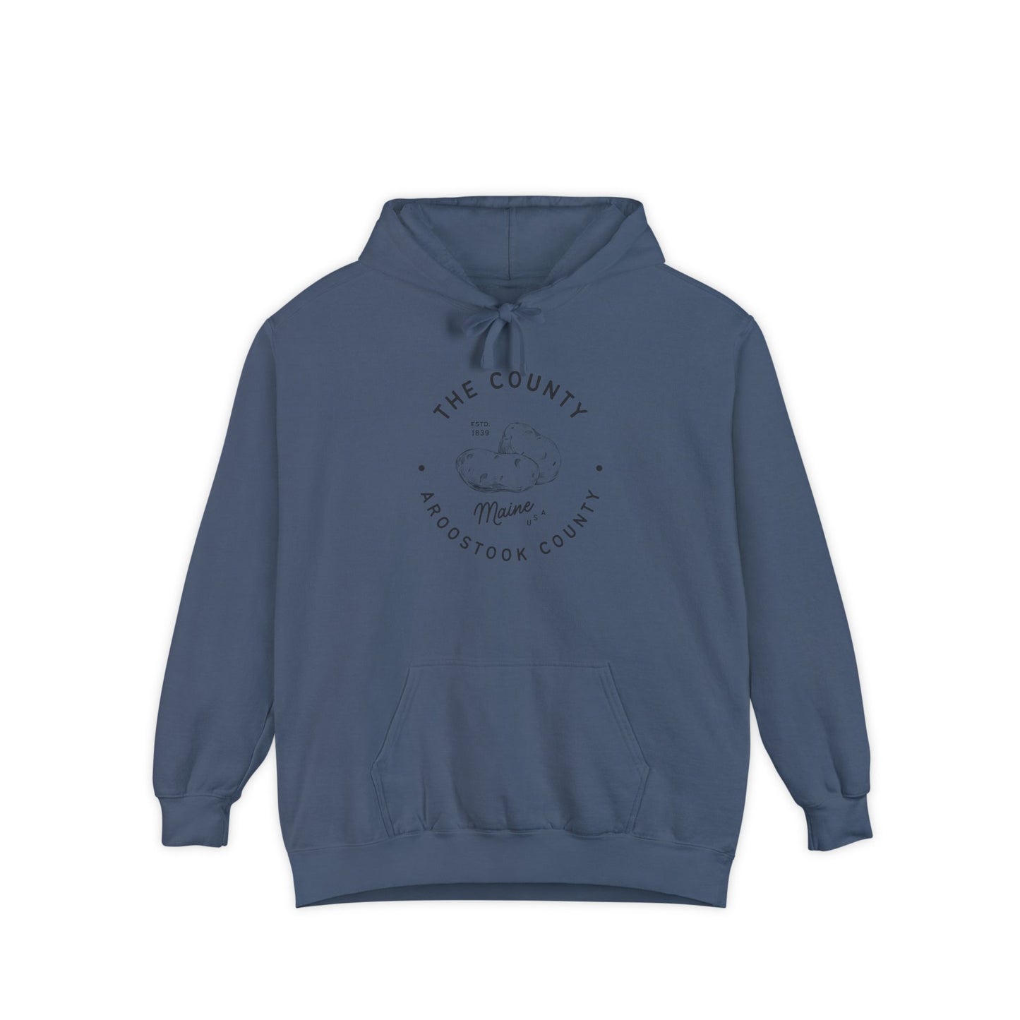 Aroostook County Maine Potato Country Hoodie - Comfort Colors Unisex Garment-Dyed Sweatshirt