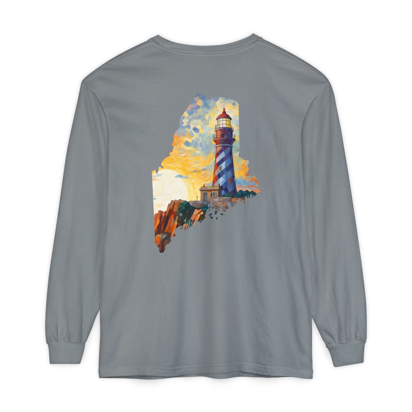 Lighthouse Maine State Collection 100% Cotton Long Sleeve T-Shirt