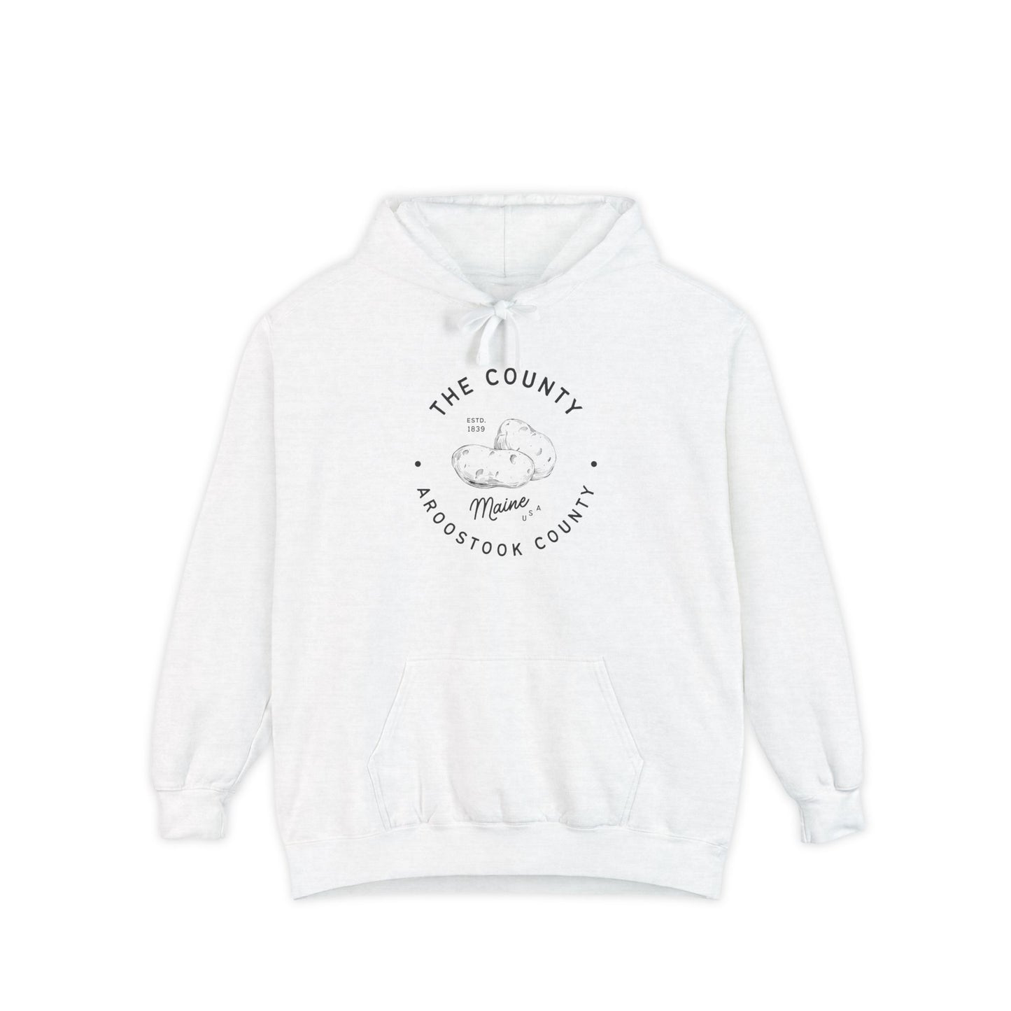 Aroostook County Maine Potato Country Hoodie - Comfort Colors Unisex Garment-Dyed Sweatshirt