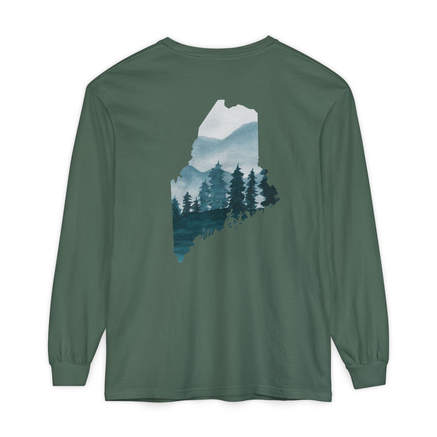 Evergreen Maine State 100% Long Sleeve T-Shirt