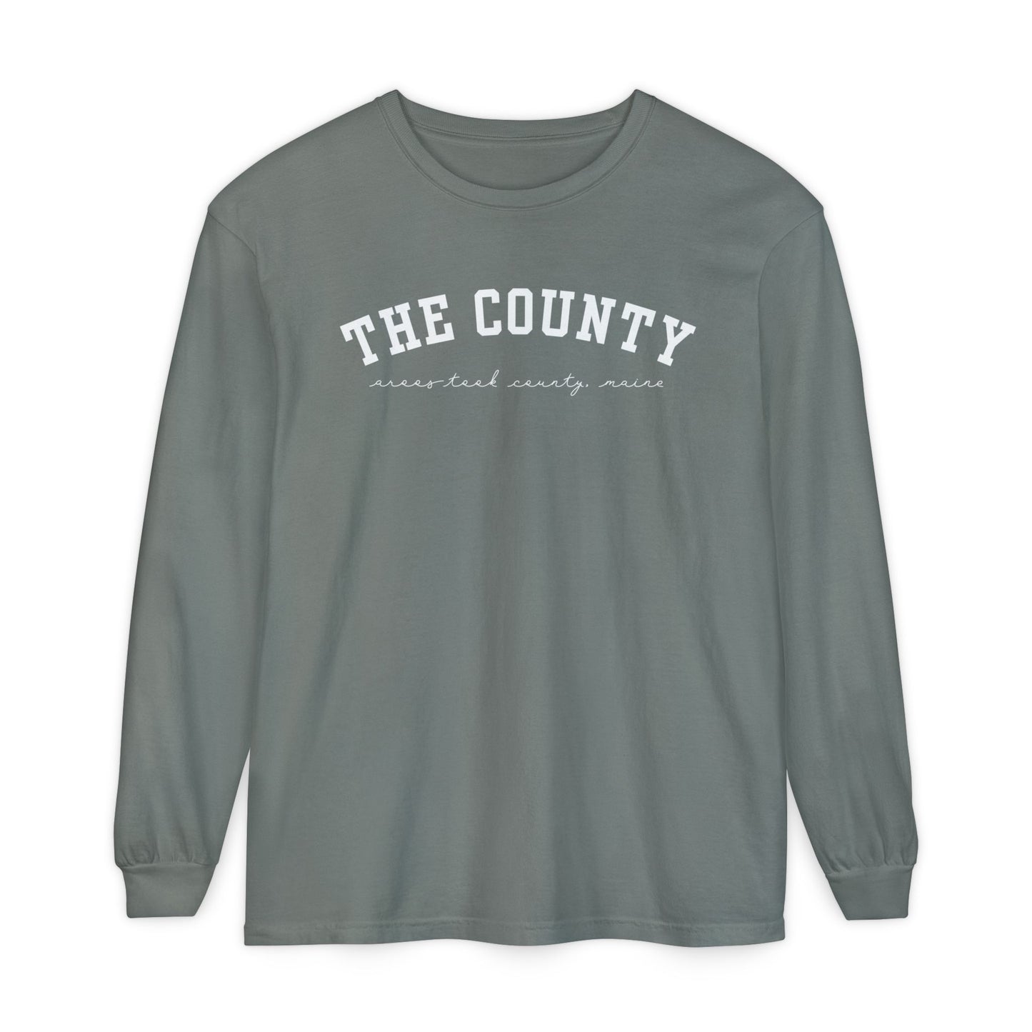"The County," Aroostook County, Maine 100% Cotton Long Sleeve T-Shirt
