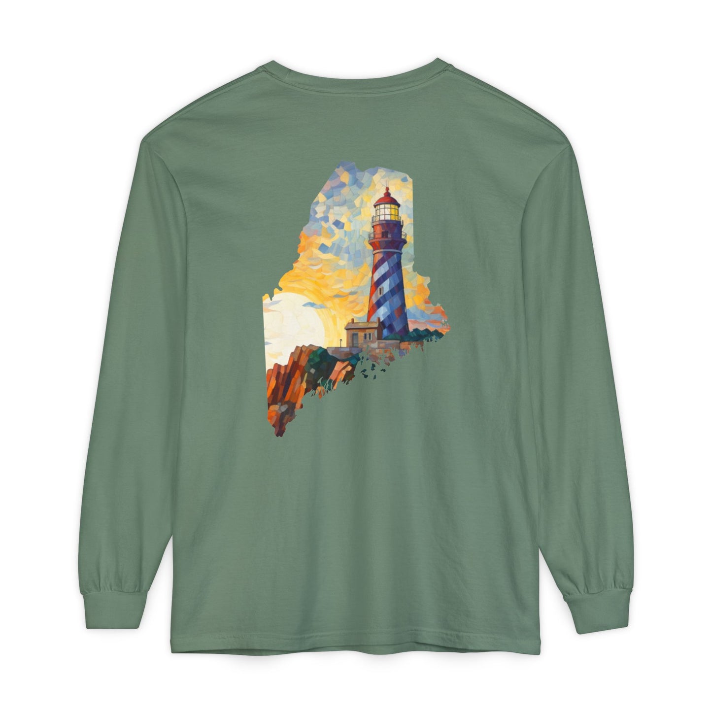 Lighthouse Maine State Collection 100% Cotton Long Sleeve T-Shirt