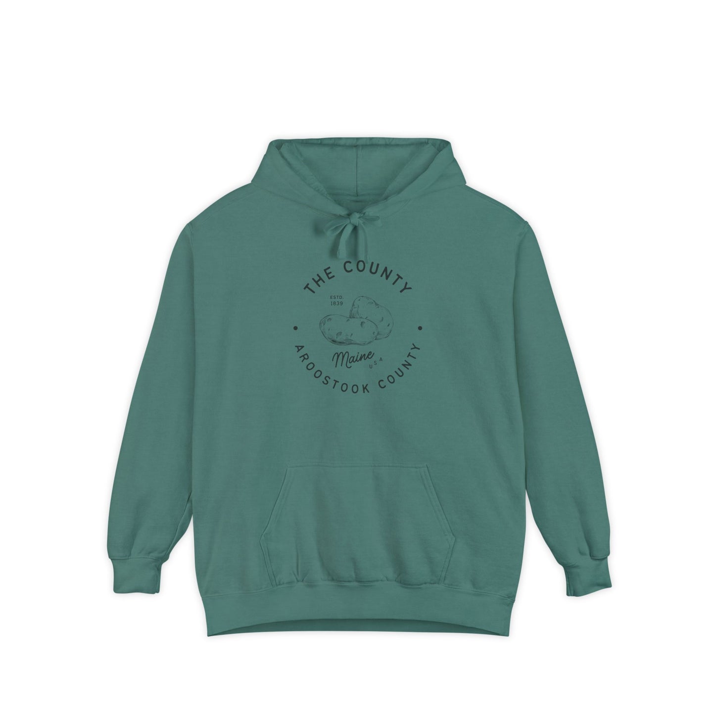 Aroostook County Maine Potato Country Hoodie - Comfort Colors Unisex Garment-Dyed Sweatshirt
