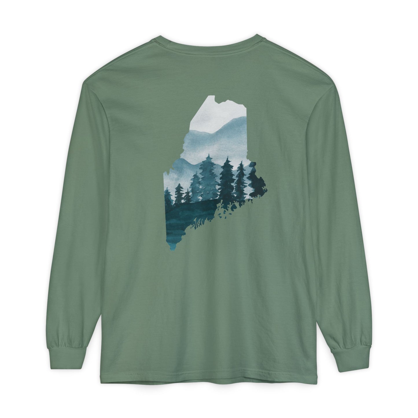 Evergreen Maine State 100% Long Sleeve T-Shirt
