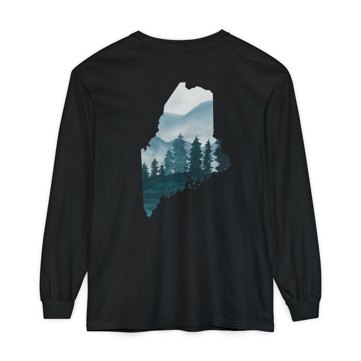 Evergreen Maine State 100% Long Sleeve T-Shirt
