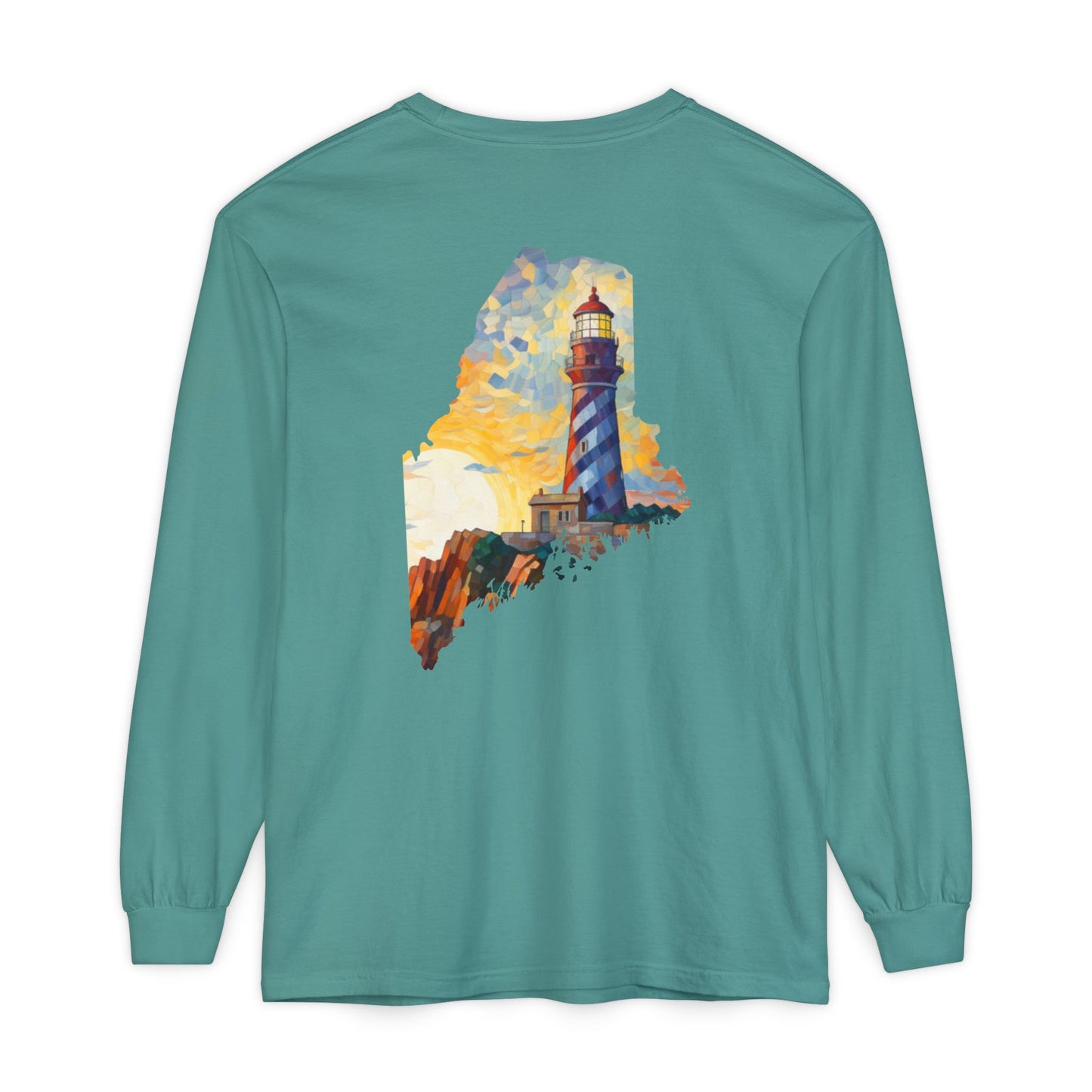 Lighthouse Maine State Collection 100% Cotton Long Sleeve T-Shirt