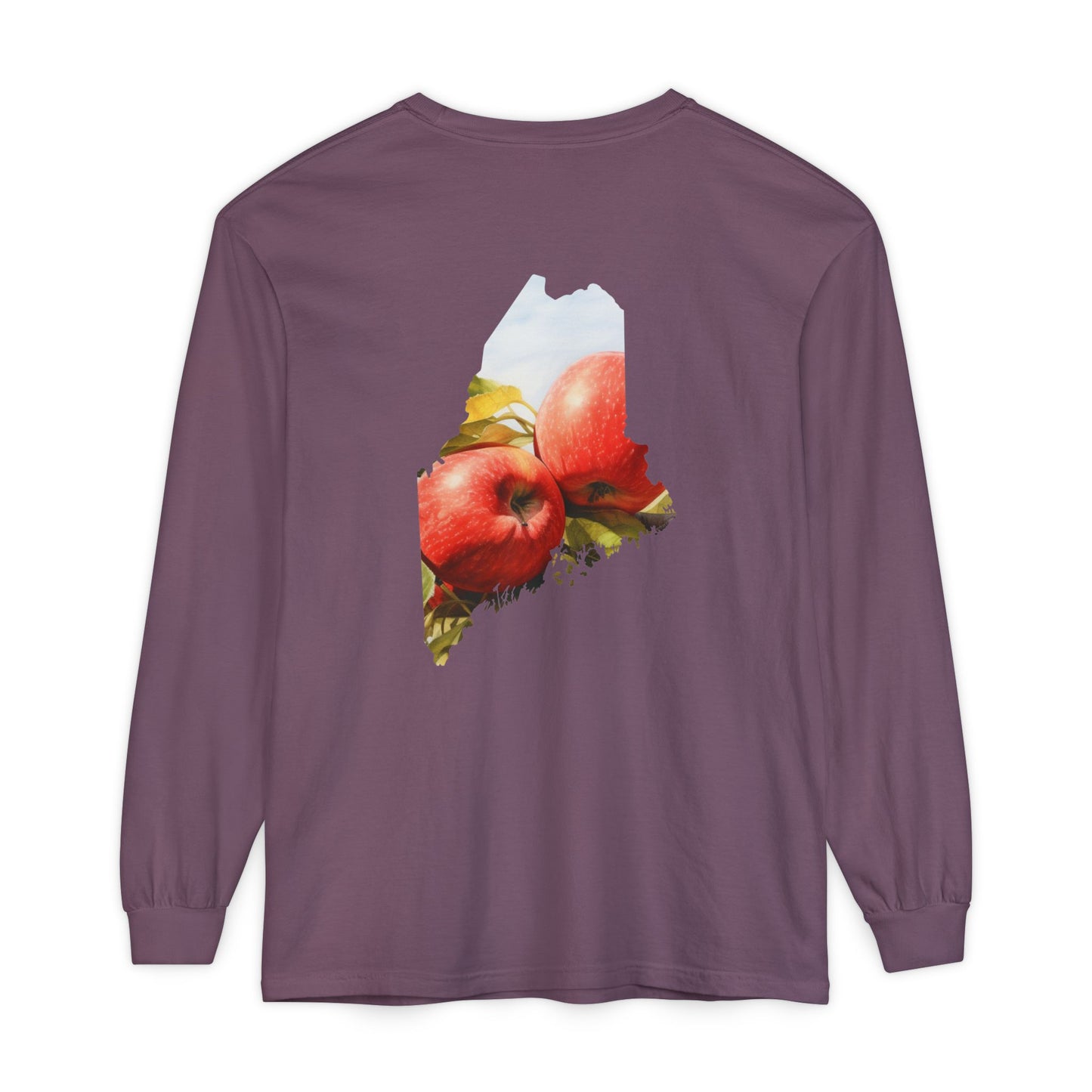 Maine State Apples 100% Cotton Long Sleeve T-Shirt