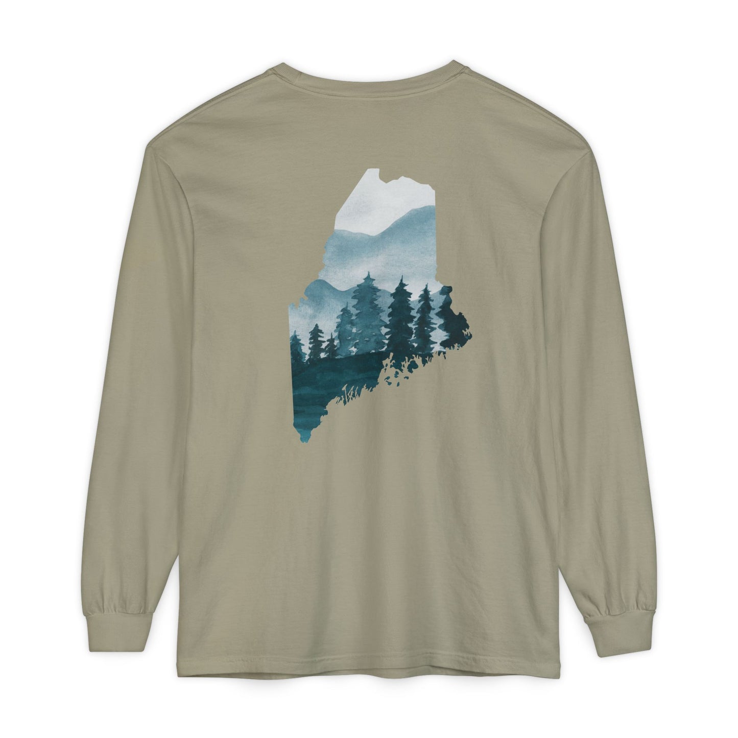 Evergreen Maine State 100% Long Sleeve T-Shirt