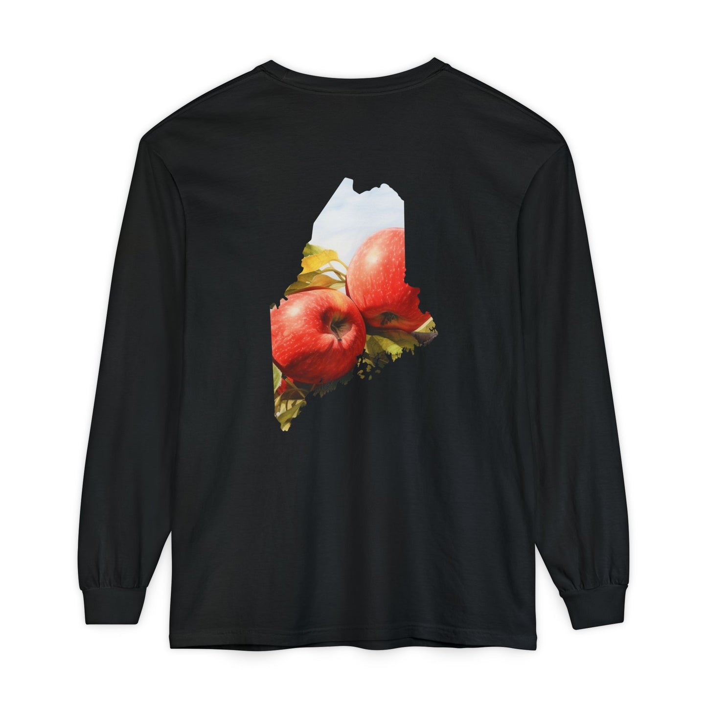 Maine State Apples 100% Cotton Long Sleeve T-Shirt