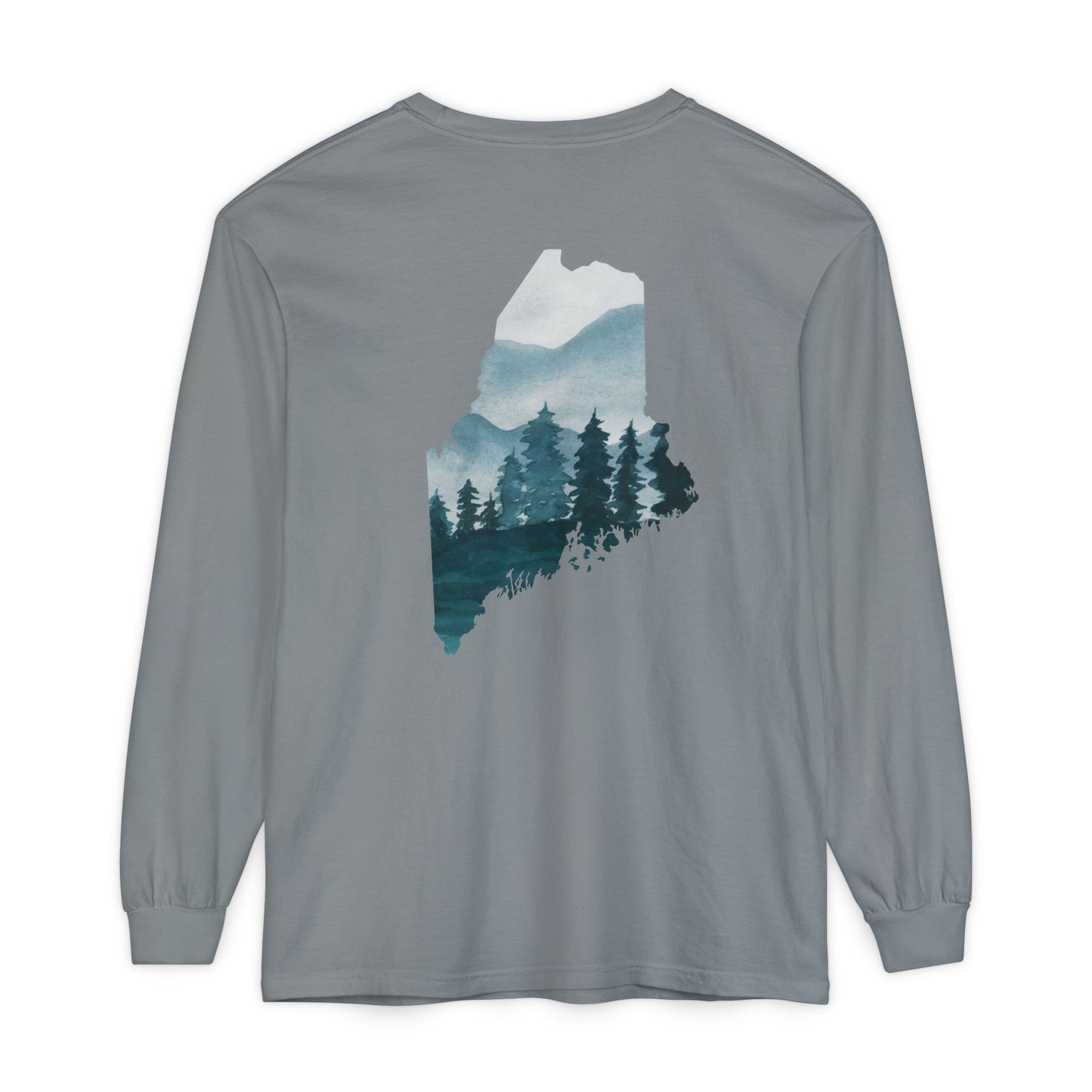 Evergreen Maine State 100% Long Sleeve T-Shirt