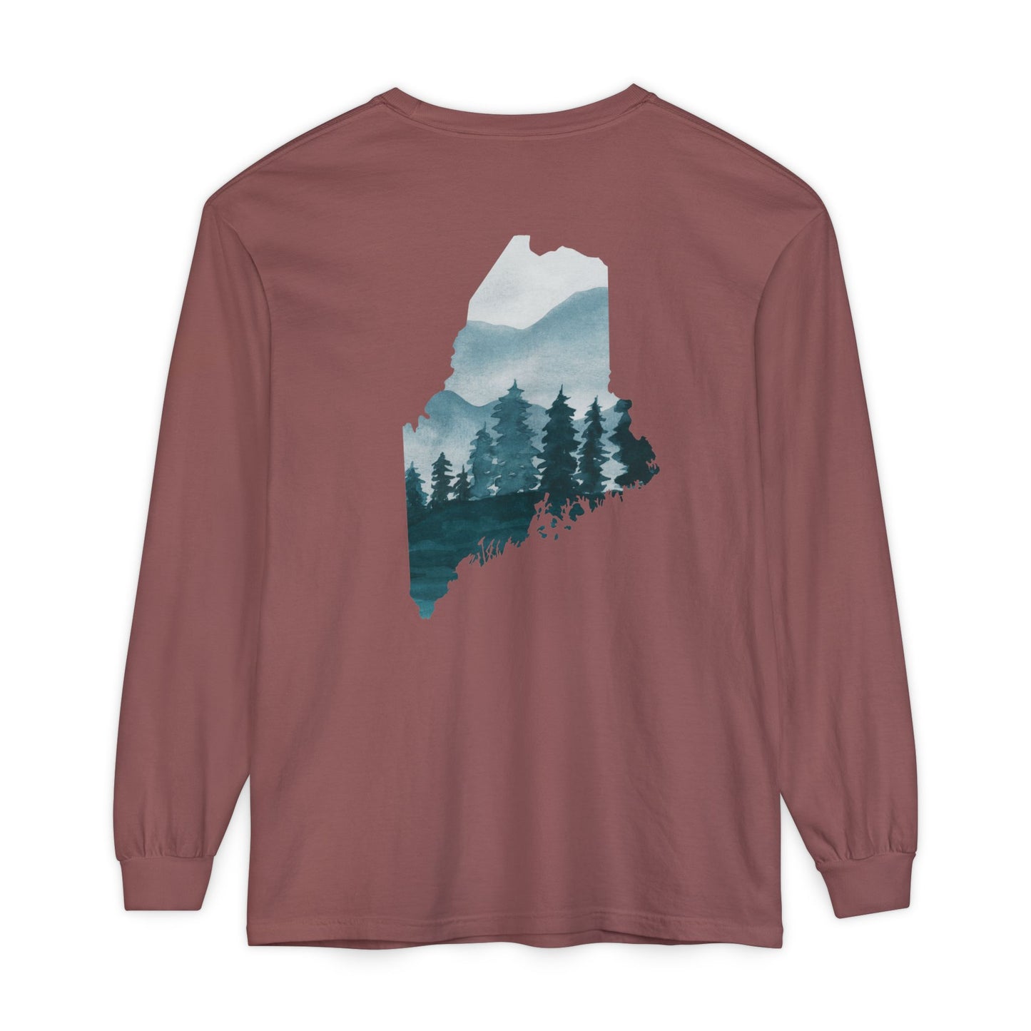 Evergreen Maine State 100% Long Sleeve T-Shirt