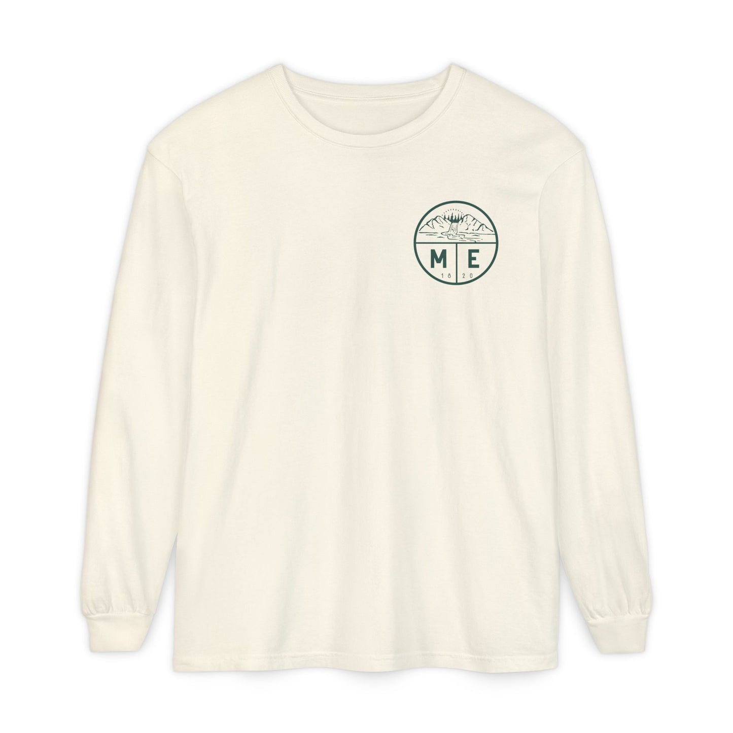 Maine Fall Landscape 100% Cotton Long Sleeve T-Shirt