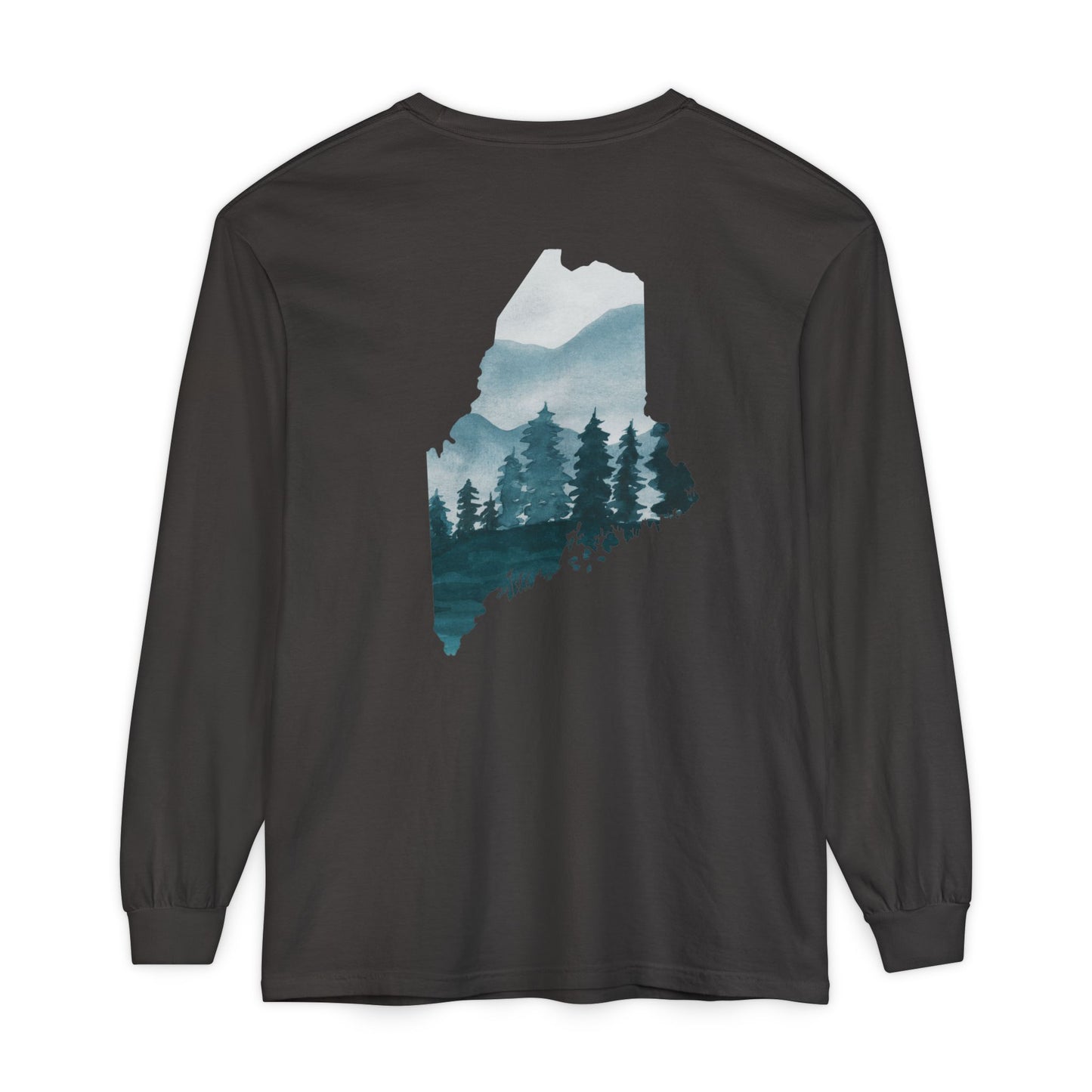 Evergreen Maine State 100% Long Sleeve T-Shirt