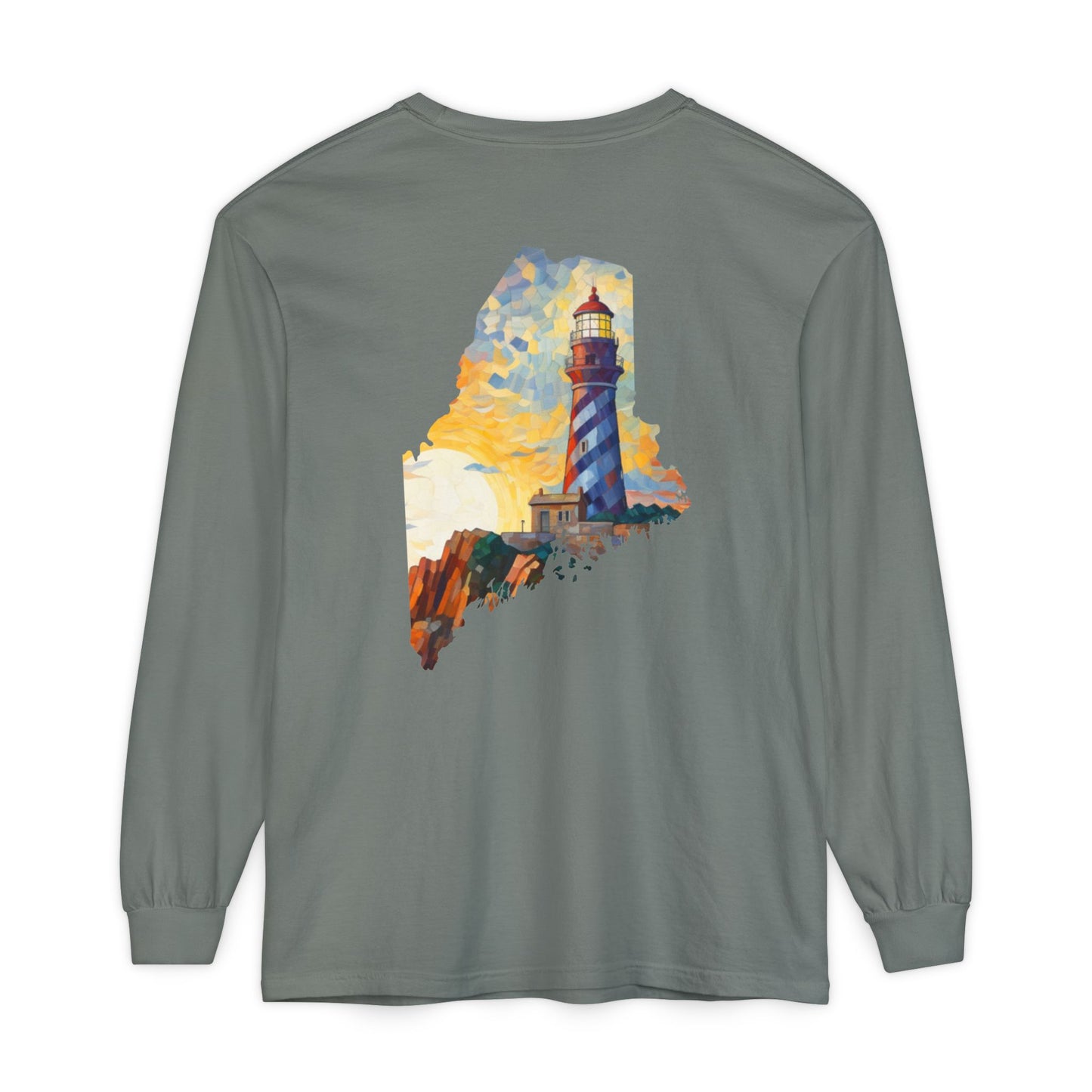 Lighthouse Maine State Collection 100% Cotton Long Sleeve T-Shirt