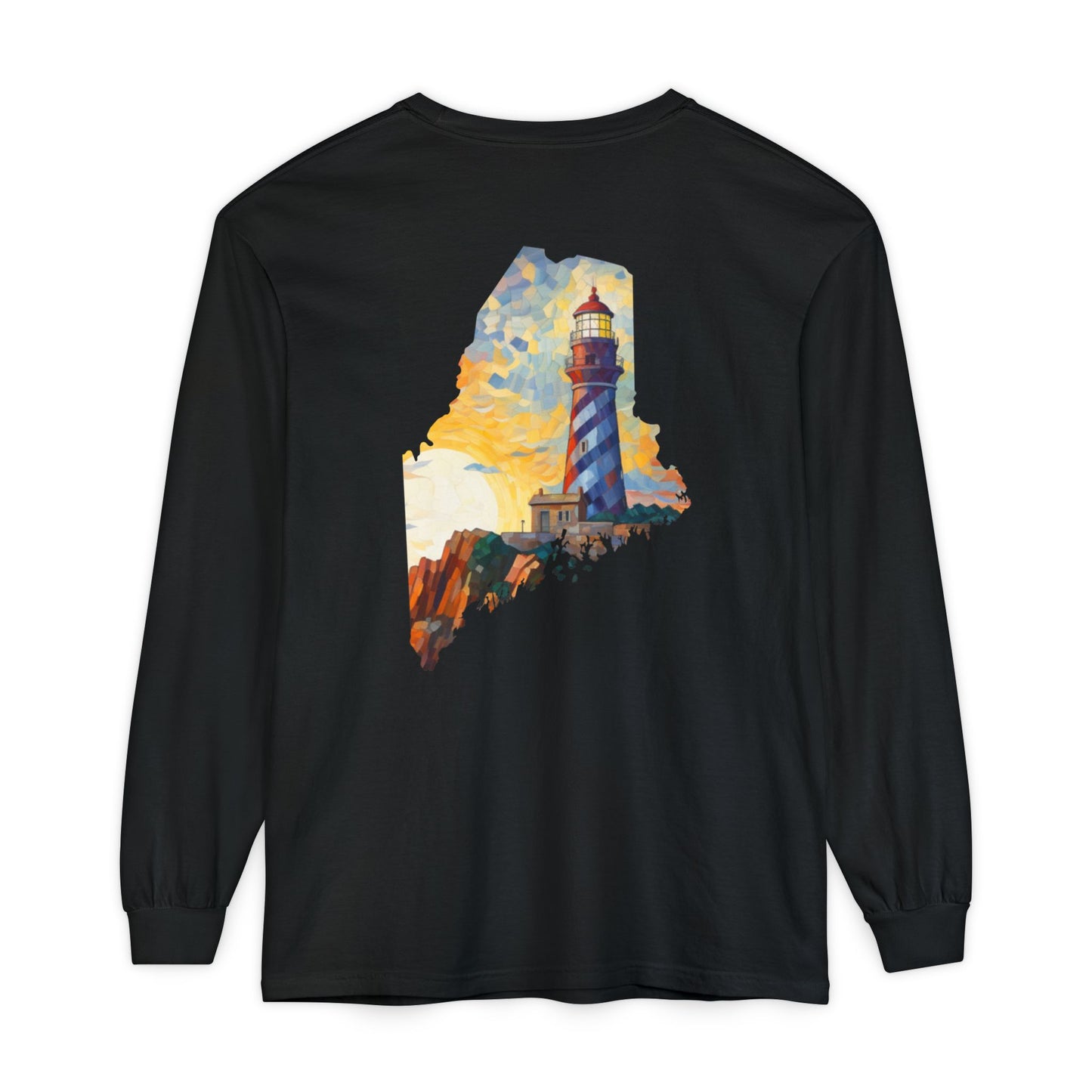 Lighthouse Maine State Collection 100% Cotton Long Sleeve T-Shirt