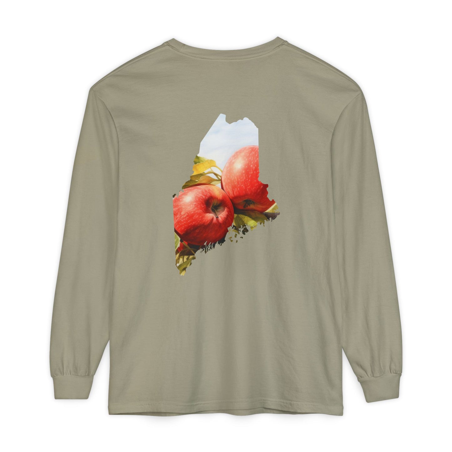 Maine State Apples 100% Cotton Long Sleeve T-Shirt