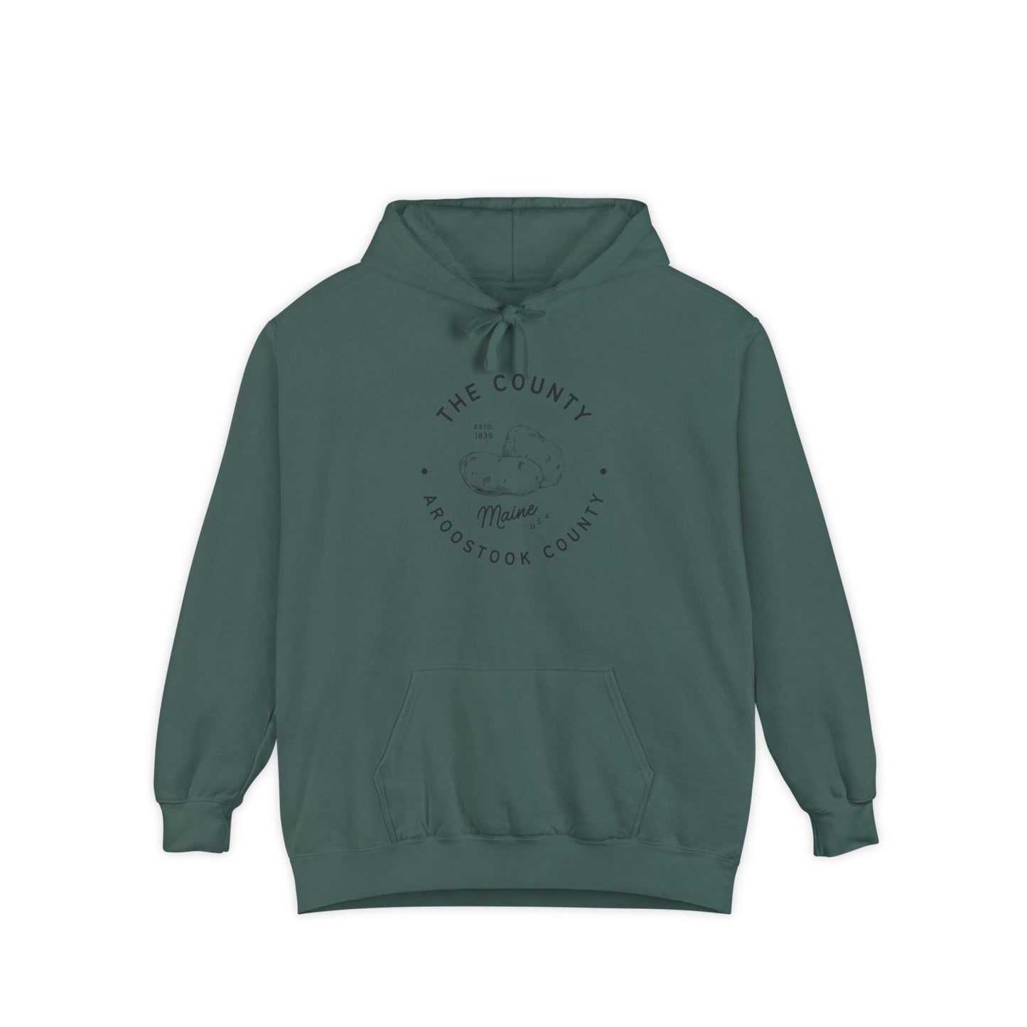 Aroostook County Maine Potato Country Hoodie - Comfort Colors Unisex Garment-Dyed Sweatshirt