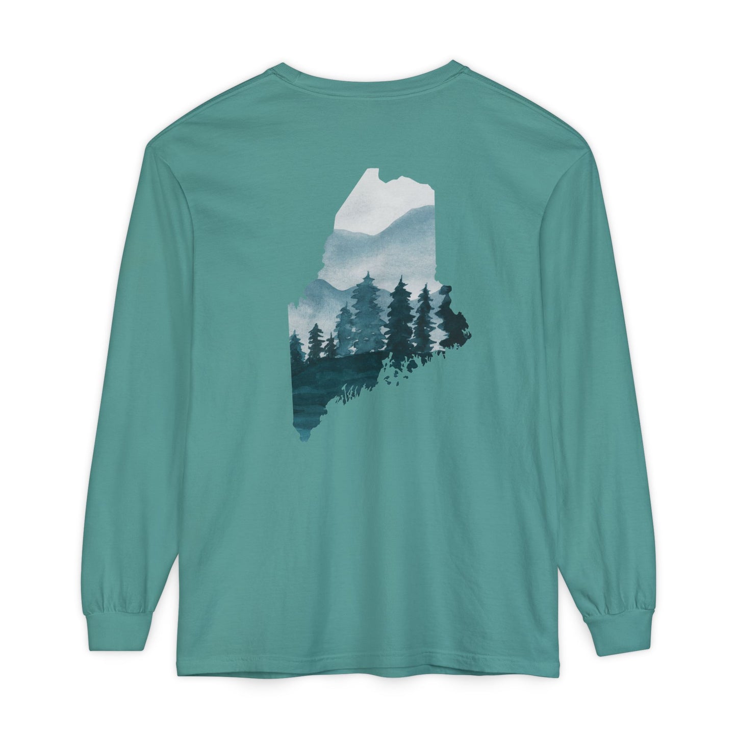 Evergreen Maine State 100% Long Sleeve T-Shirt
