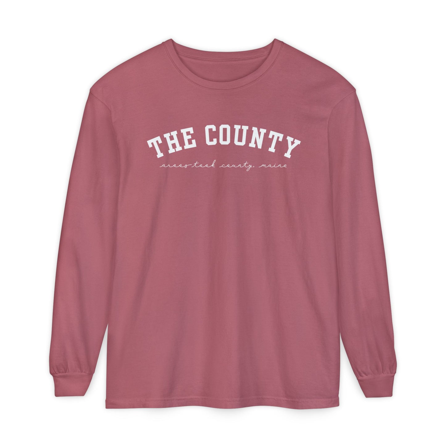 "The County," Aroostook County, Maine 100% Cotton Long Sleeve T-Shirt