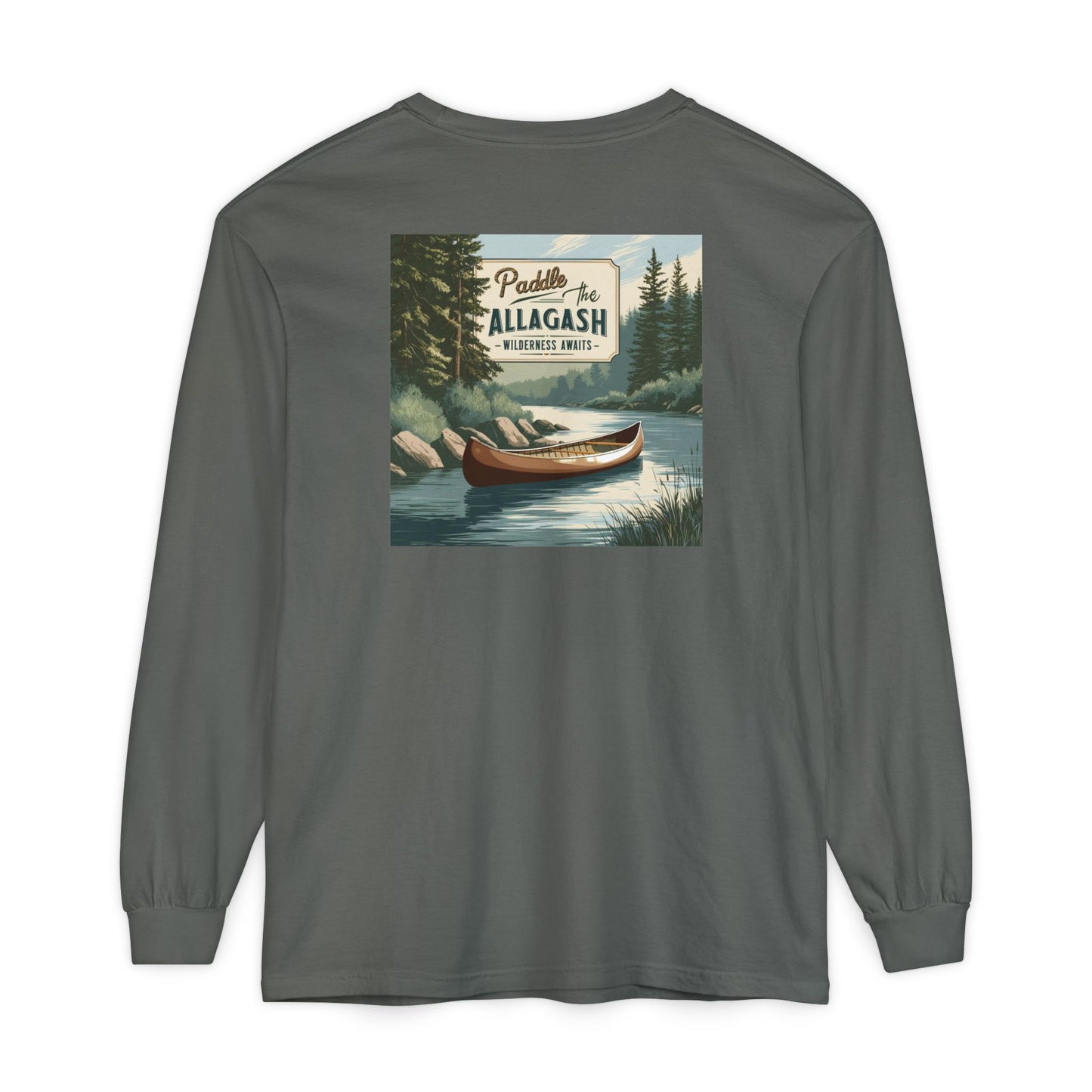 Paddle the Allagash 100% Cotton Long Sleeve T-Shirt - Outdoor Adventure Tee