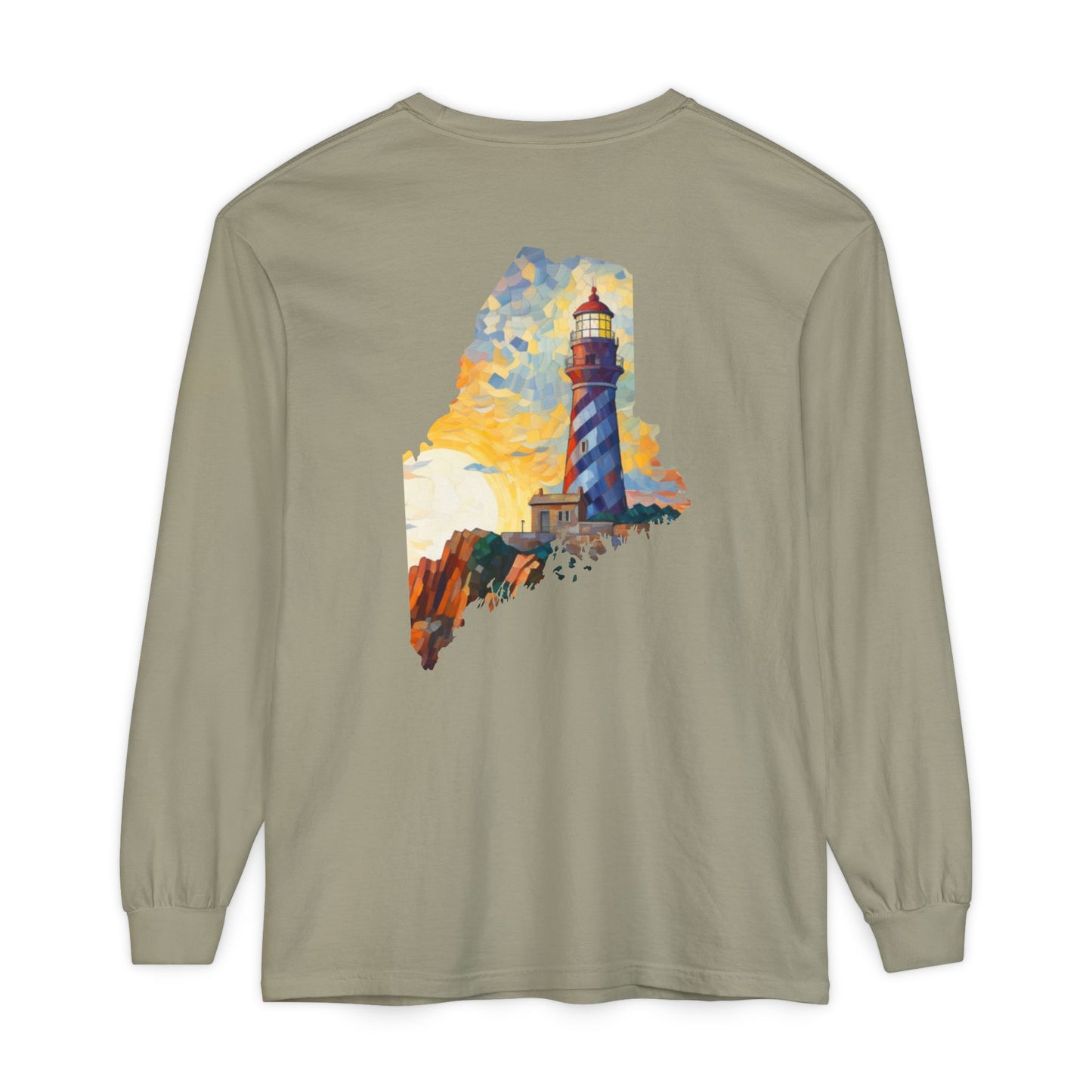 Lighthouse Maine State Collection 100% Cotton Long Sleeve T-Shirt