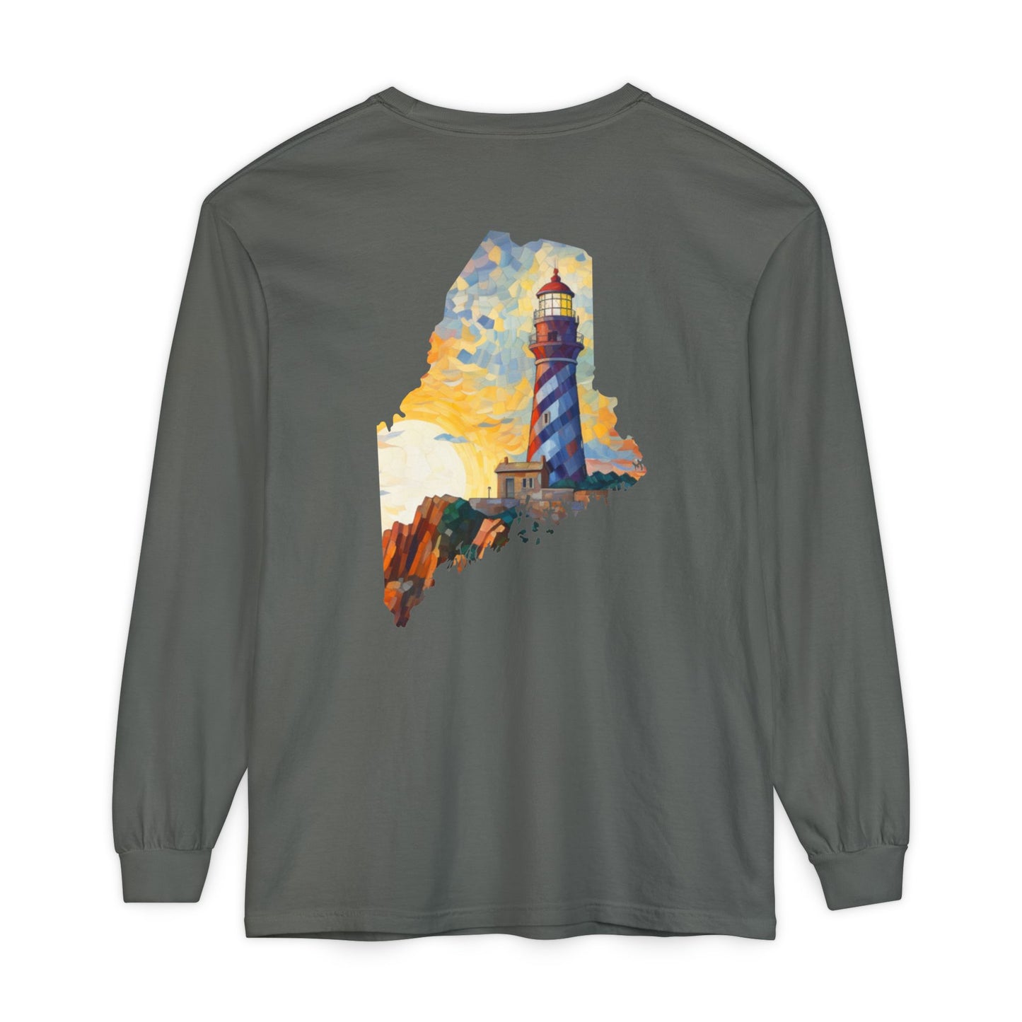 Lighthouse Maine State Collection 100% Cotton Long Sleeve T-Shirt
