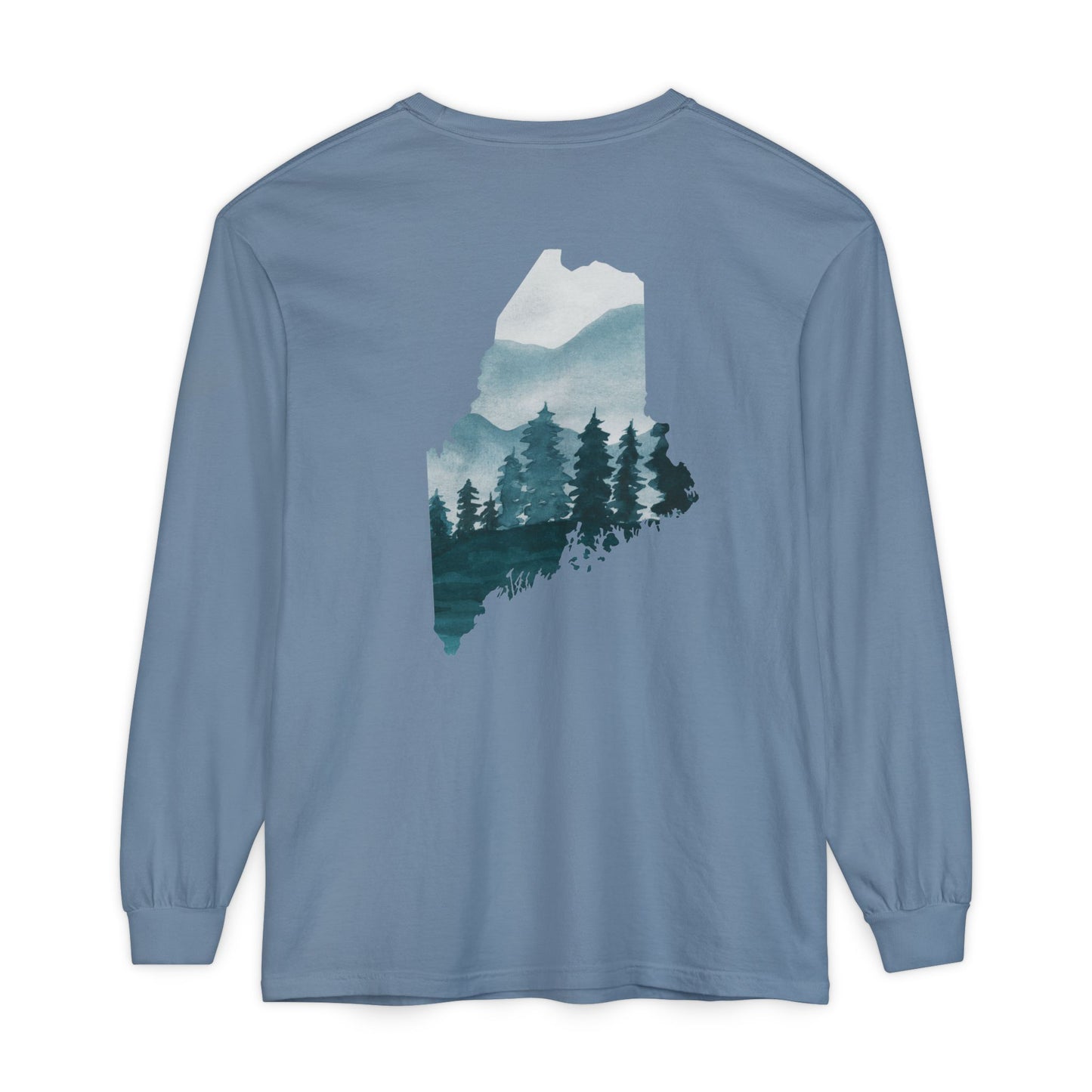 Evergreen Maine State 100% Long Sleeve T-Shirt