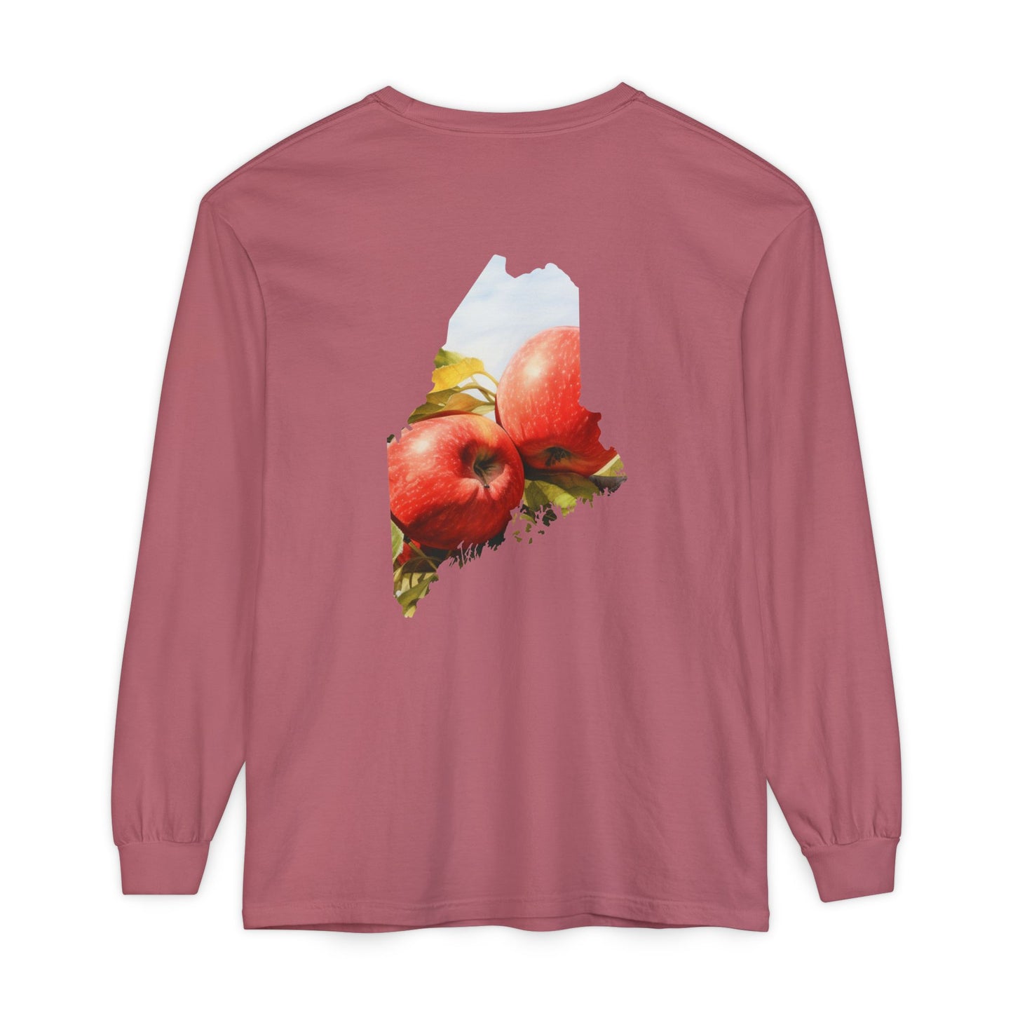 Maine State Apples 100% Cotton Long Sleeve T-Shirt