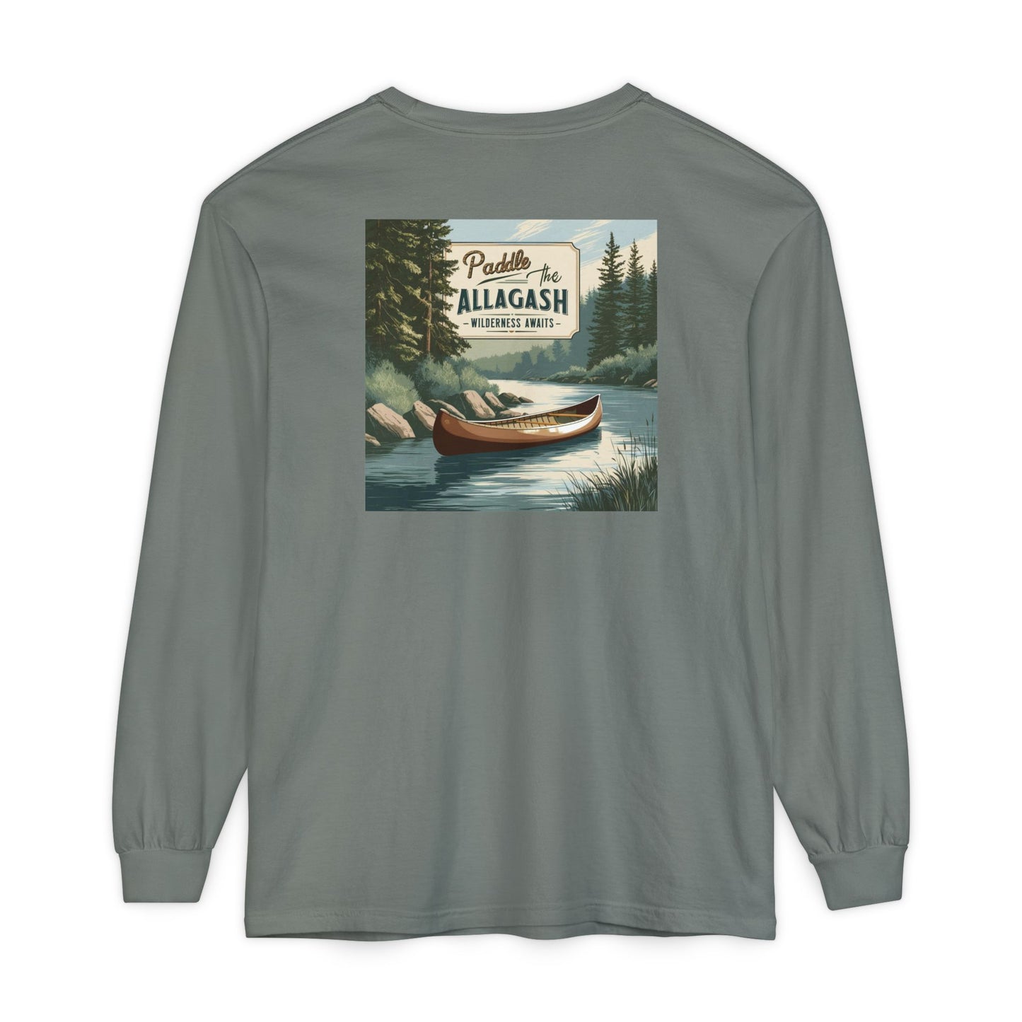 Paddle the Allagash 100% Cotton Long Sleeve T-Shirt - Outdoor Adventure Tee