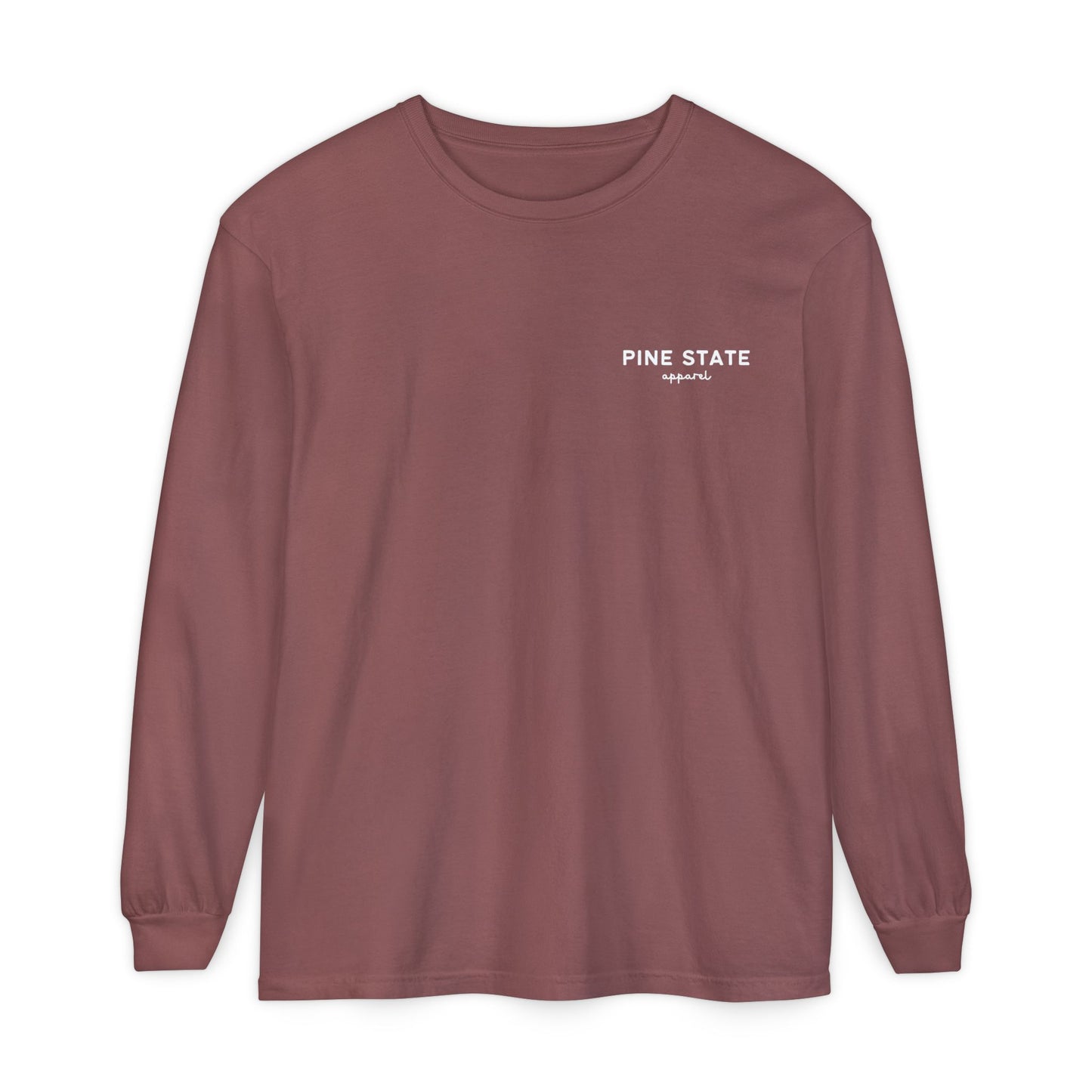 Winter Watercolor Evergreens Maine Comfort Colors Unisex Garment-dyed Long Sleeve T-Shirt