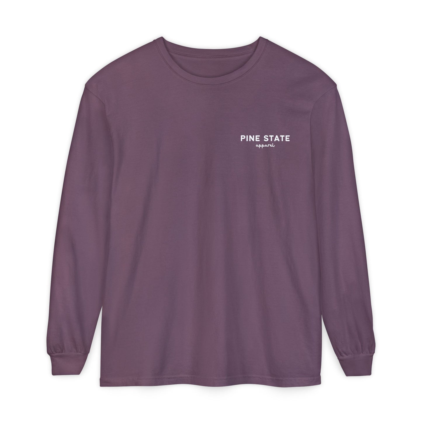 Winter Watercolor Evergreens Maine Comfort Colors Unisex Garment-dyed Long Sleeve T-Shirt
