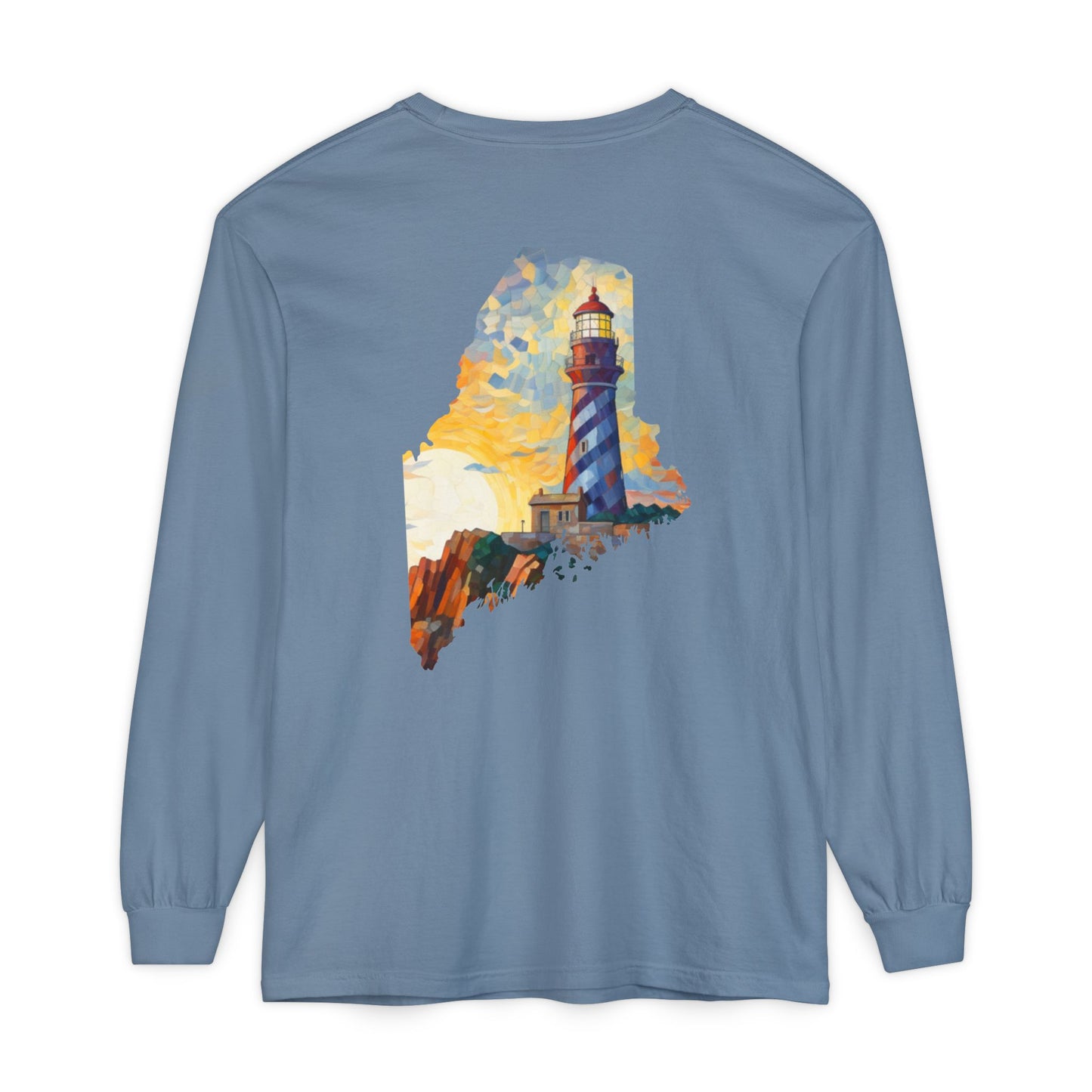 Lighthouse Maine State Collection 100% Cotton Long Sleeve T-Shirt