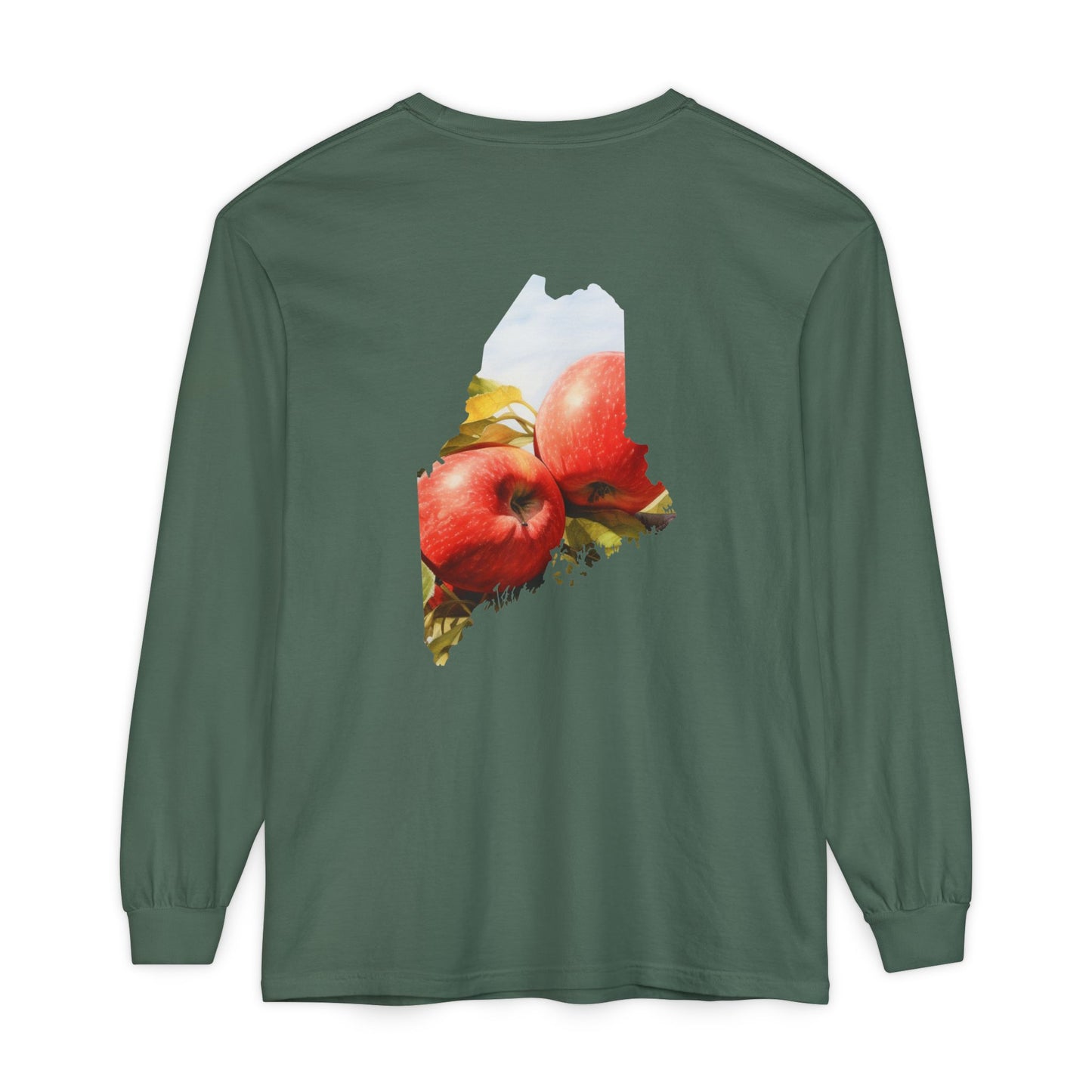 Maine State Apples 100% Cotton Long Sleeve T-Shirt