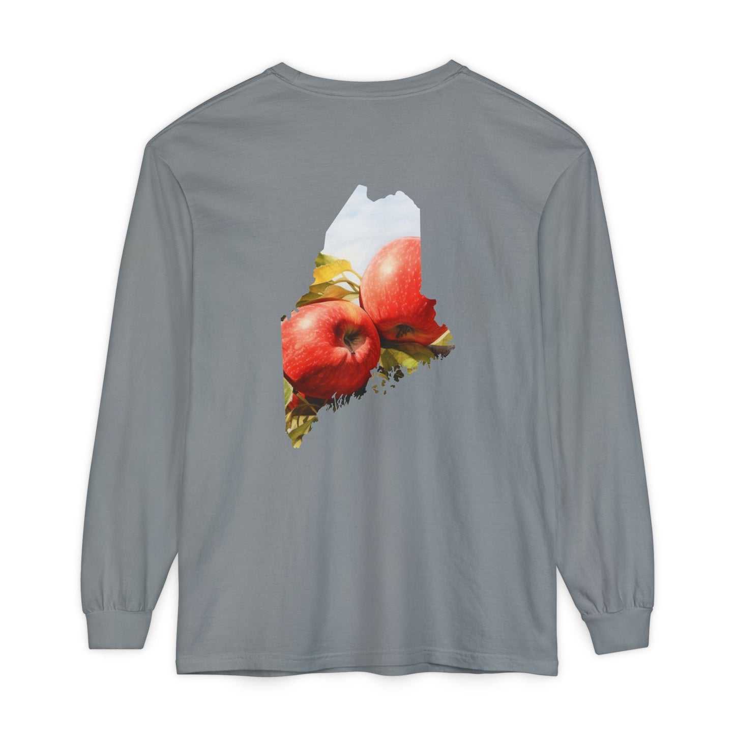 Maine State Apples 100% Cotton Long Sleeve T-Shirt