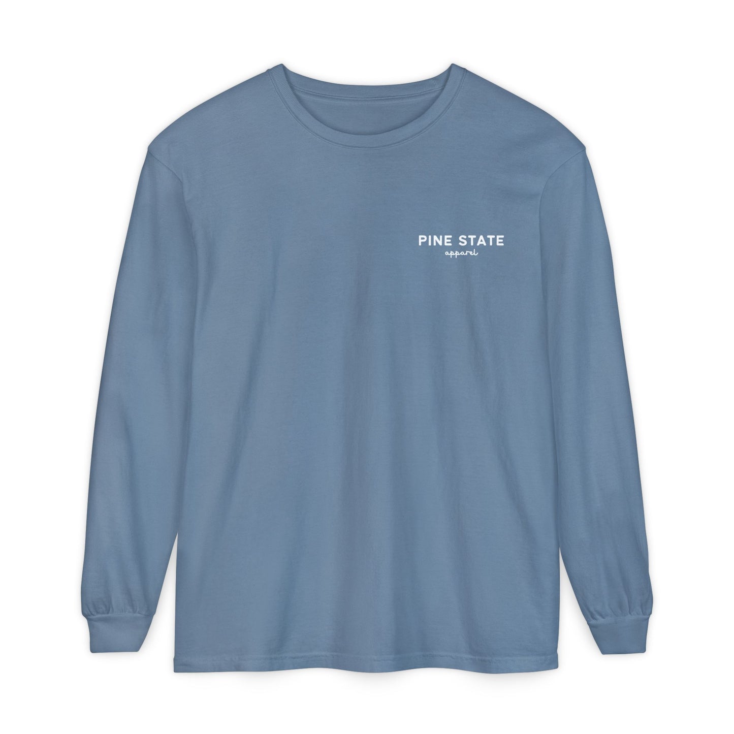 Winter Watercolor Evergreens Maine Comfort Colors Unisex Garment-dyed Long Sleeve T-Shirt