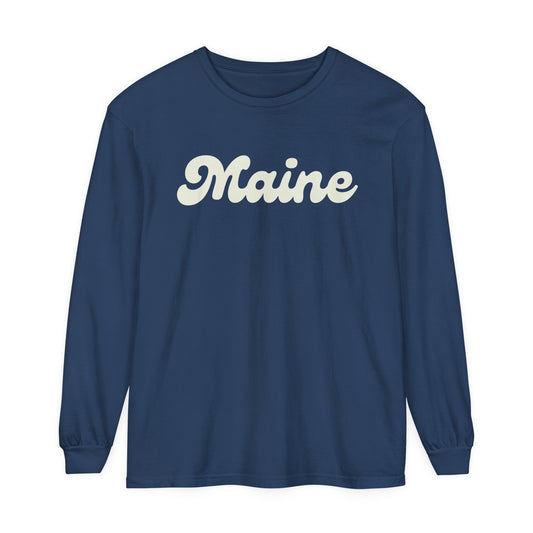 Vintage Maine Comfort Colors Unisex Garment-dyed Long Sleeve T-Shirt