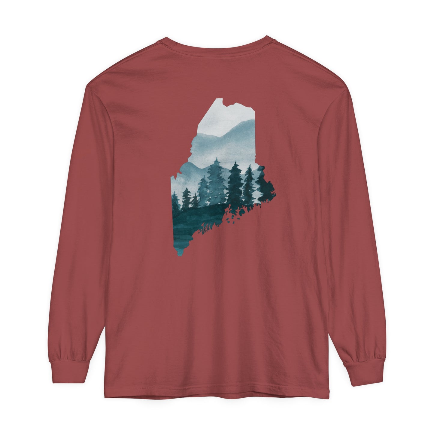 Evergreen Maine Comfort Colors Unisex Garment-dyed Long Sleeve T-Shirt