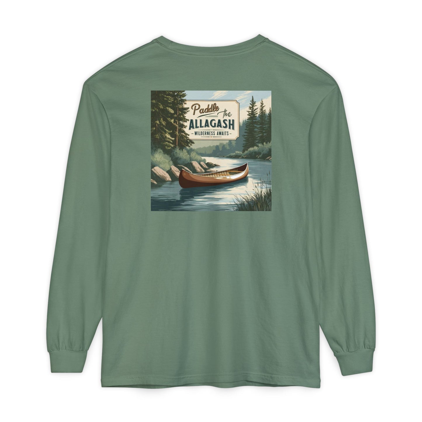 Paddle the Allagash 100% Cotton Long Sleeve T-Shirt - Outdoor Adventure Tee